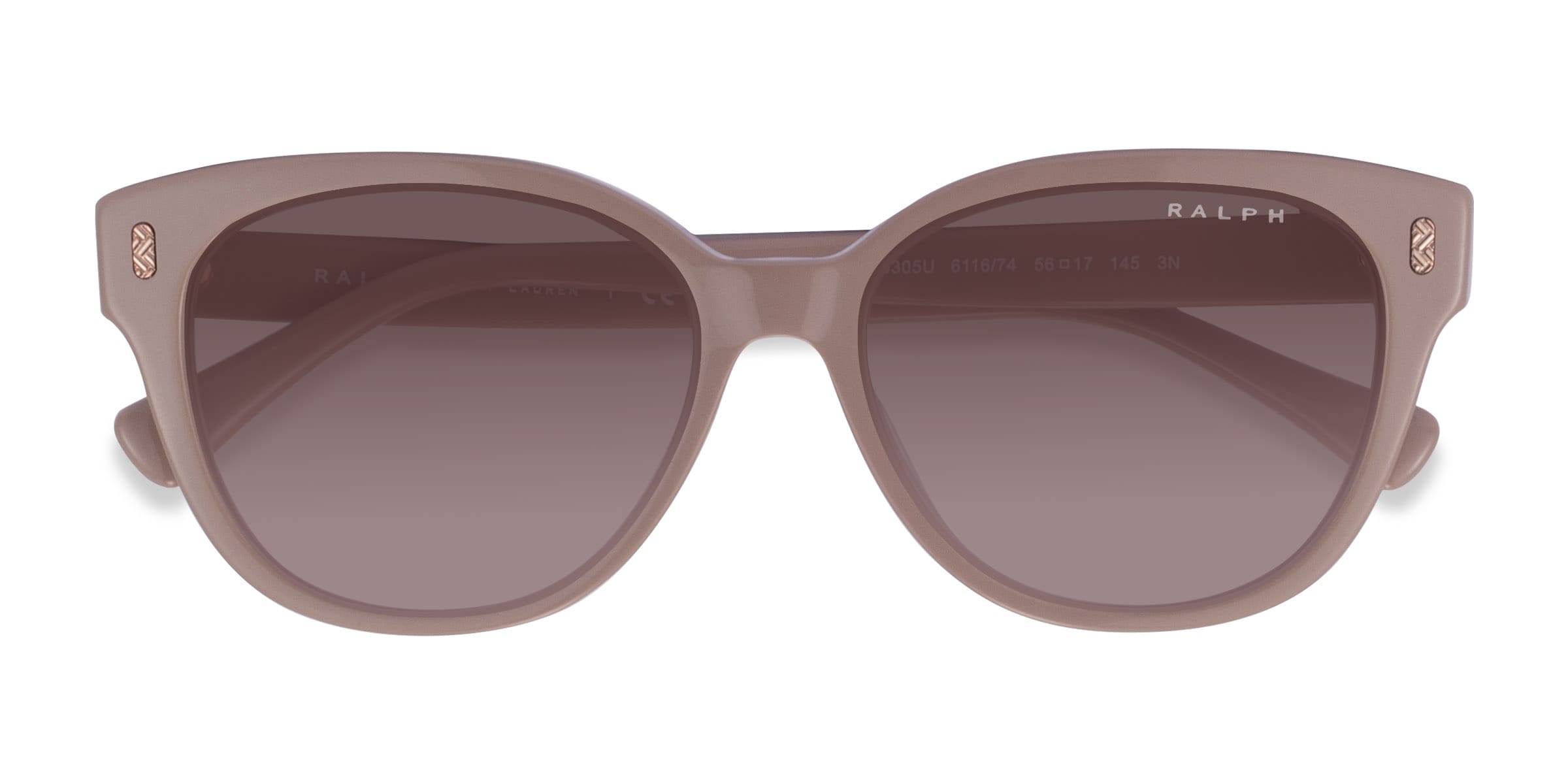 Ralph RA5305U - Wayfarer Shiny Solid Brown Frame Prescription Sunglasses