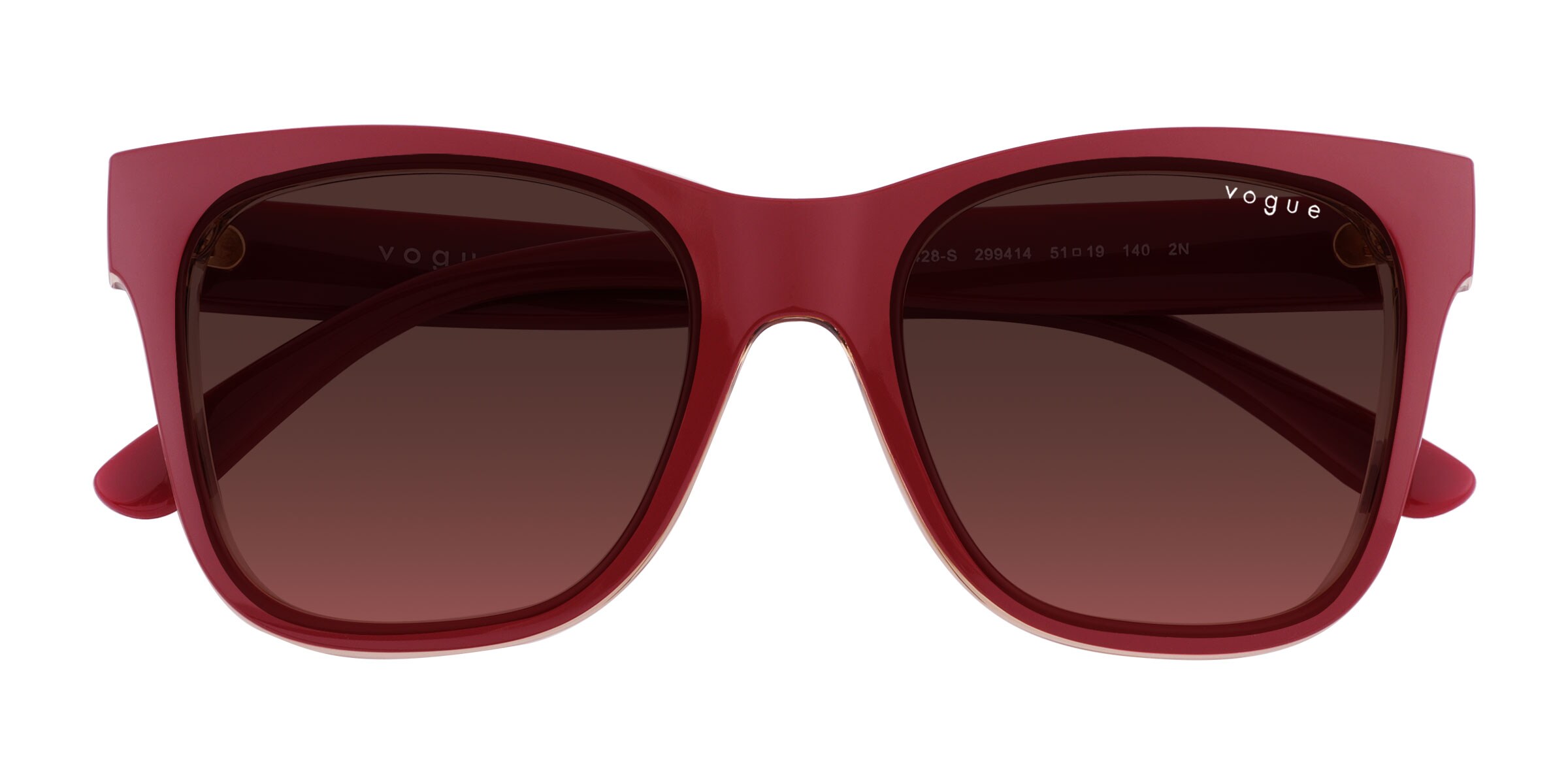 Vogue Eyewear VO5428S - Cat Eye Matte Red Frame Prescription Sunglasses