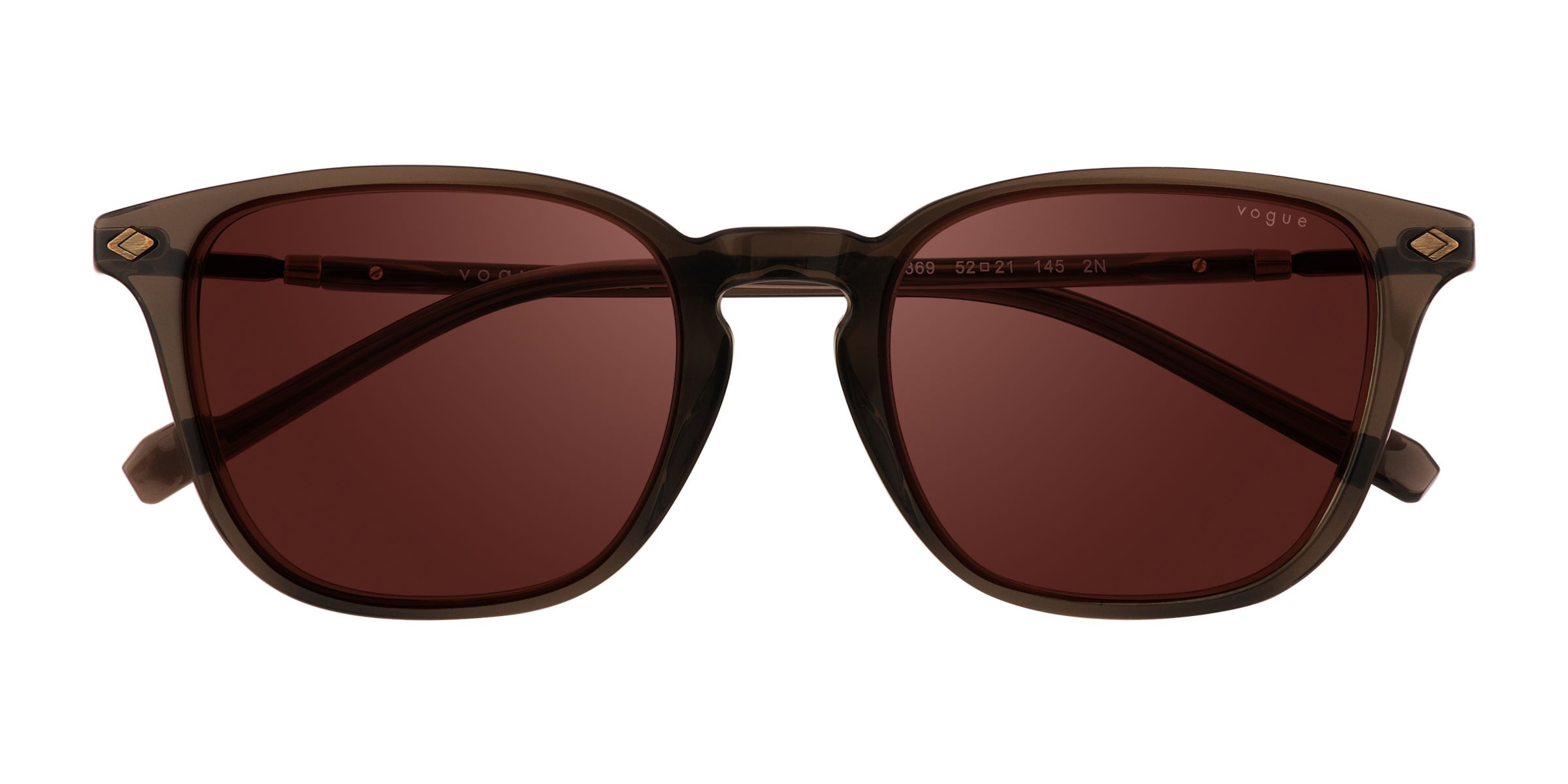 Vogue Eyewear VO5431S - Cat Eye Transparent Brown Frame Prescription Sunglasses