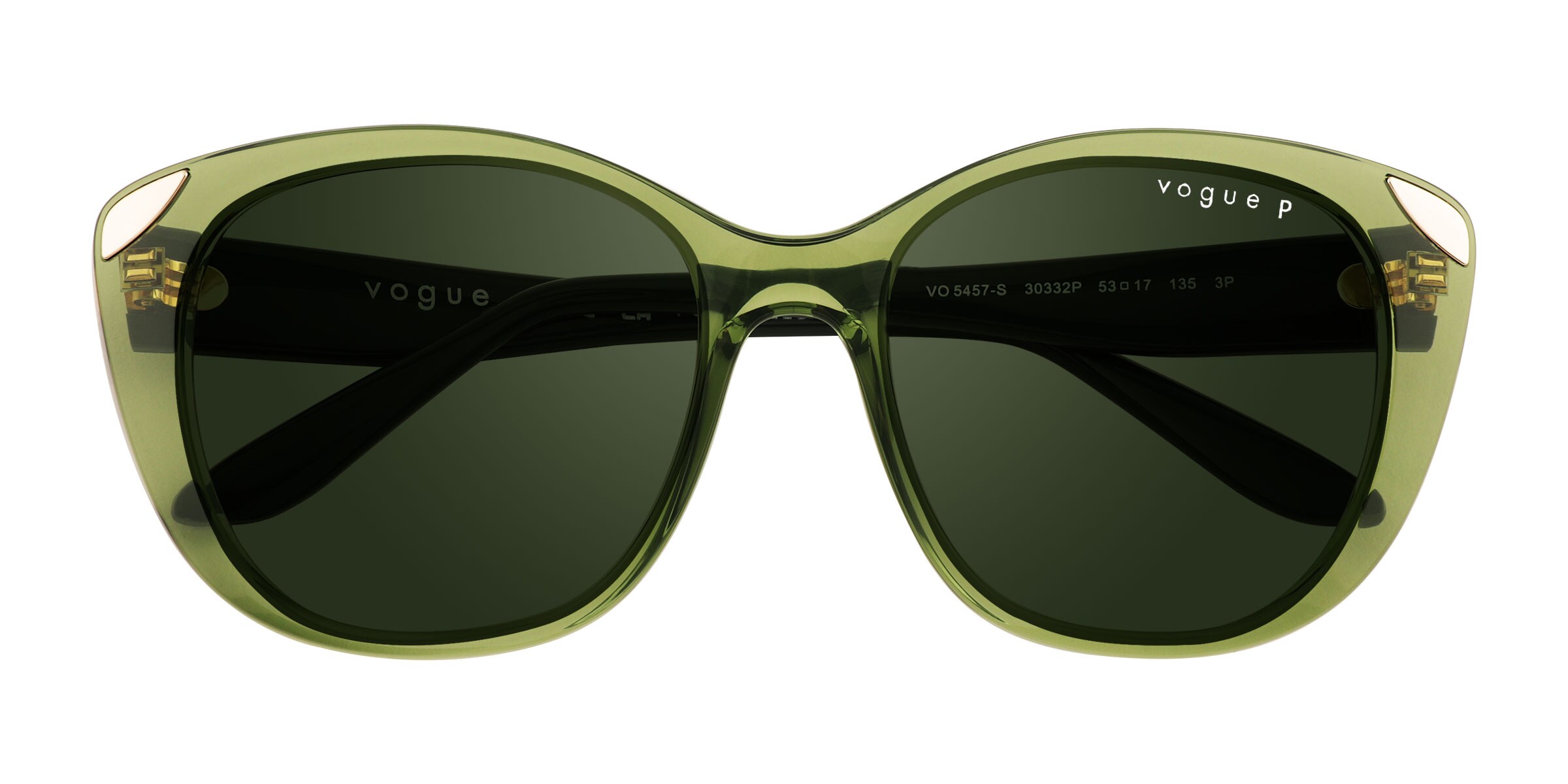Vogue Eyewear VO5457S - Cat Eye Transparent Green Frame Prescription Sunglasses