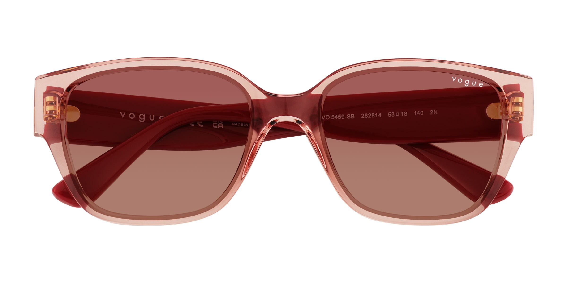 Vogue Eyewear VO5459SB - Cat Eye Transparent Pink Frame Sunglasses For Women