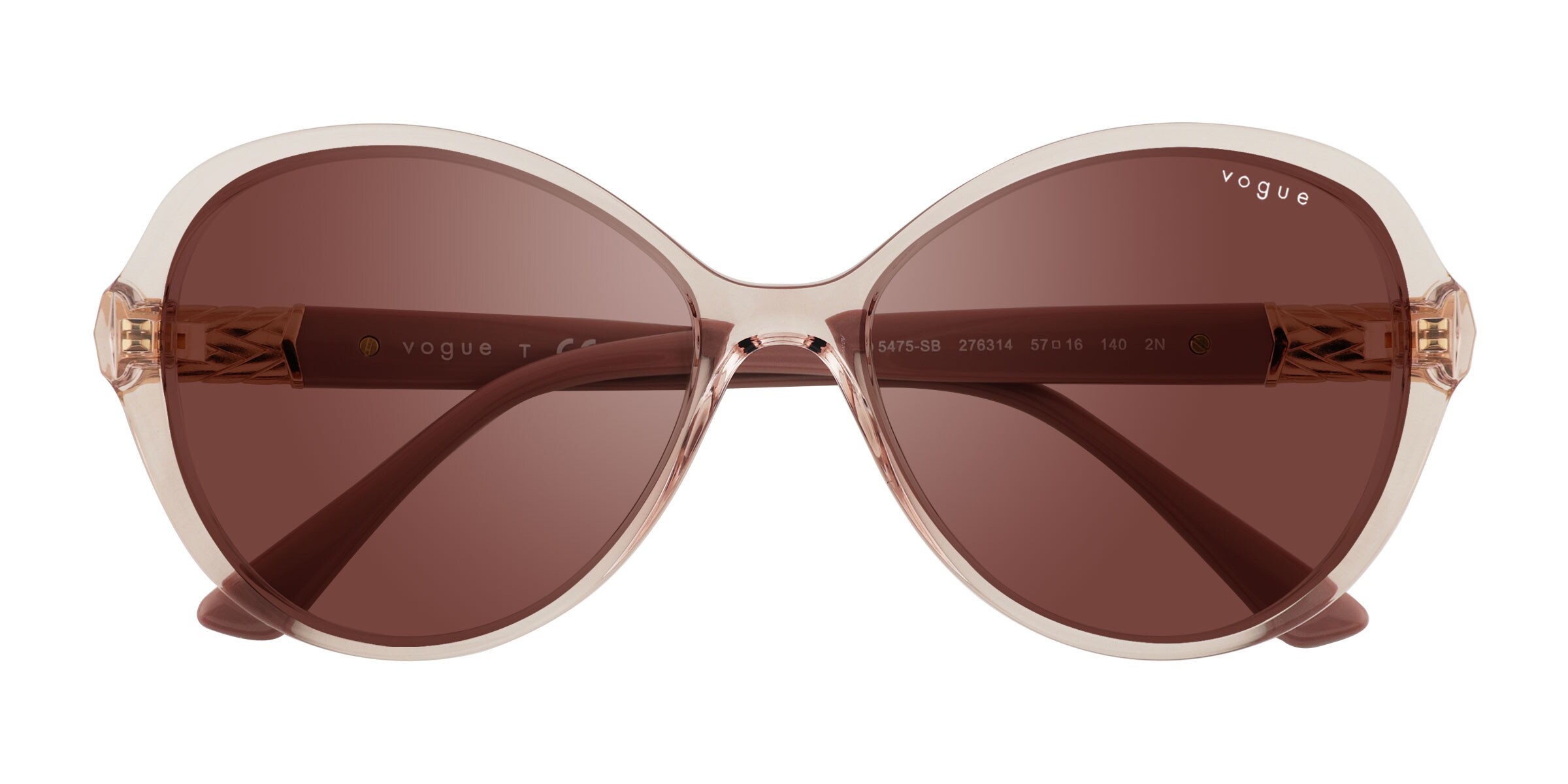 Vogue Eyewear VO5475SB - Cat Eye Transparent Pink Frame Sunglasses For Women