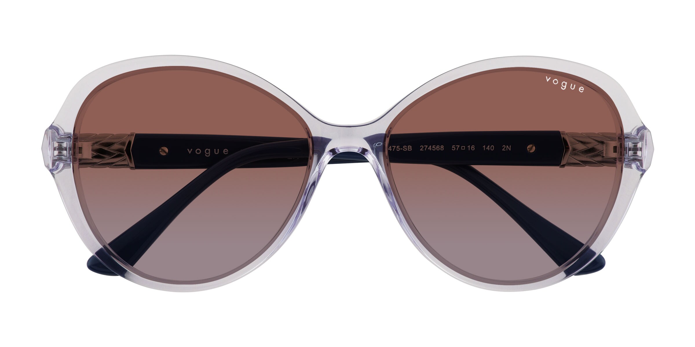 Vogue Eyewear VO5475SB - Cat Eye Transparent Purple Frame Sunglasses For Women