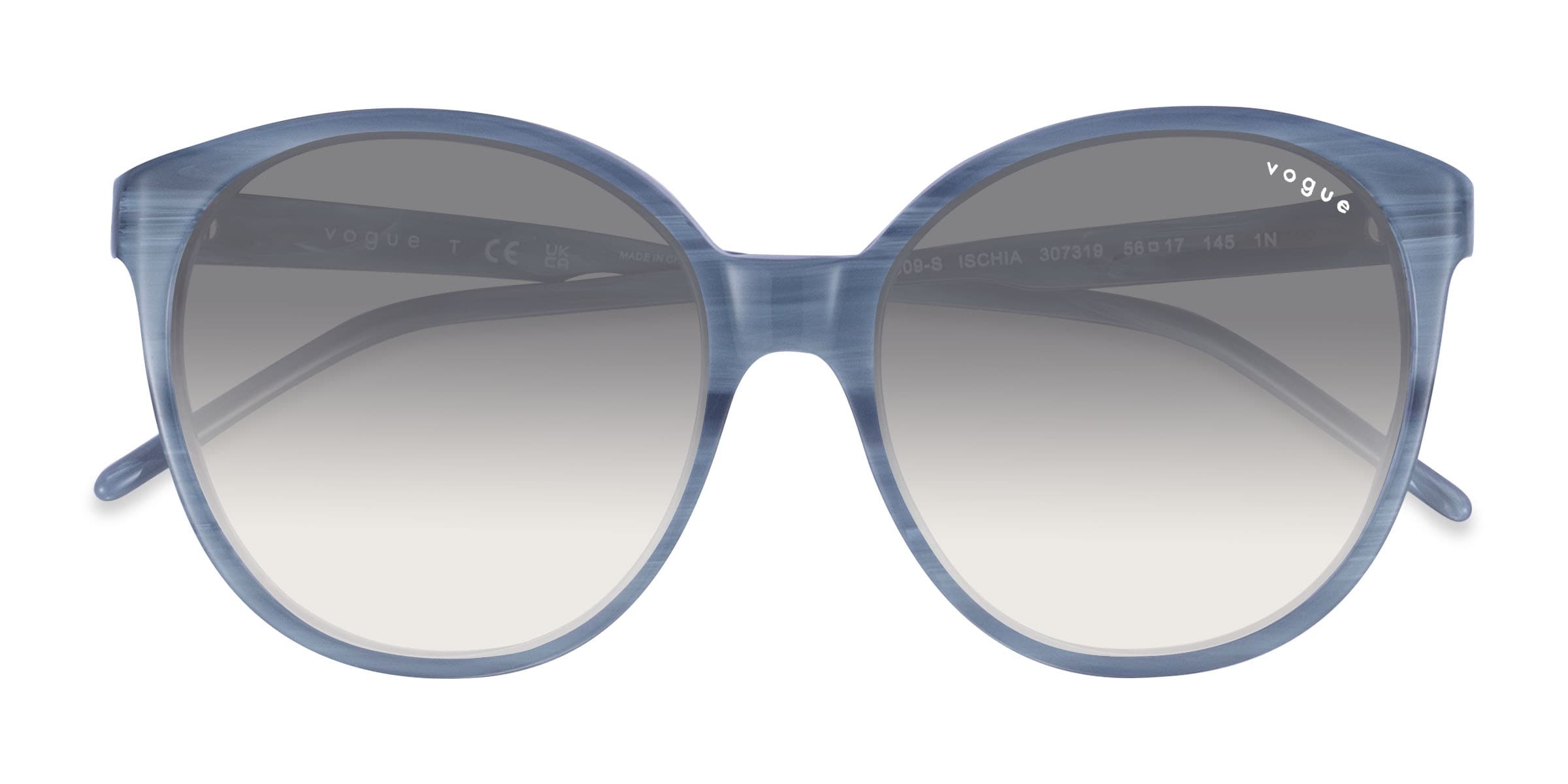 Vogue Eyewear VO5509S Ischia - Round Striped Blue Frame Sunglasses For Women