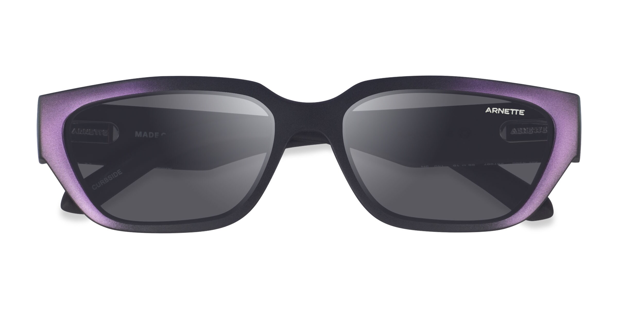 ARNETTE Curbside - Rectangle Black Purple Frame Prescription Sunglasses