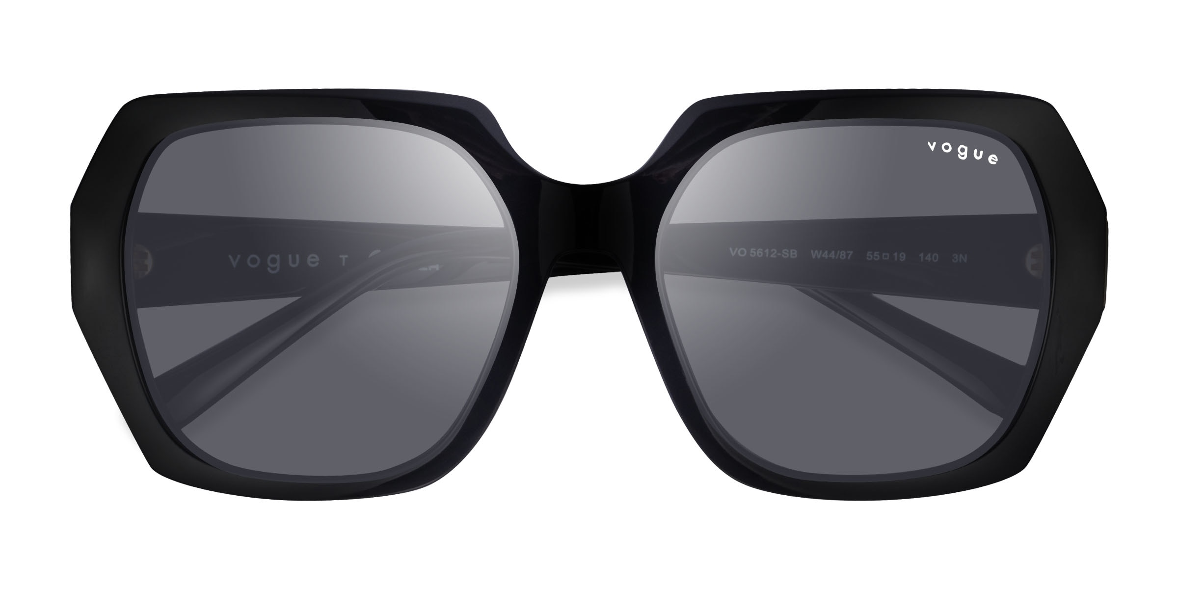 Vogue Eyewear VO5612SB - Geometric Black Frame Sunglasses For Women