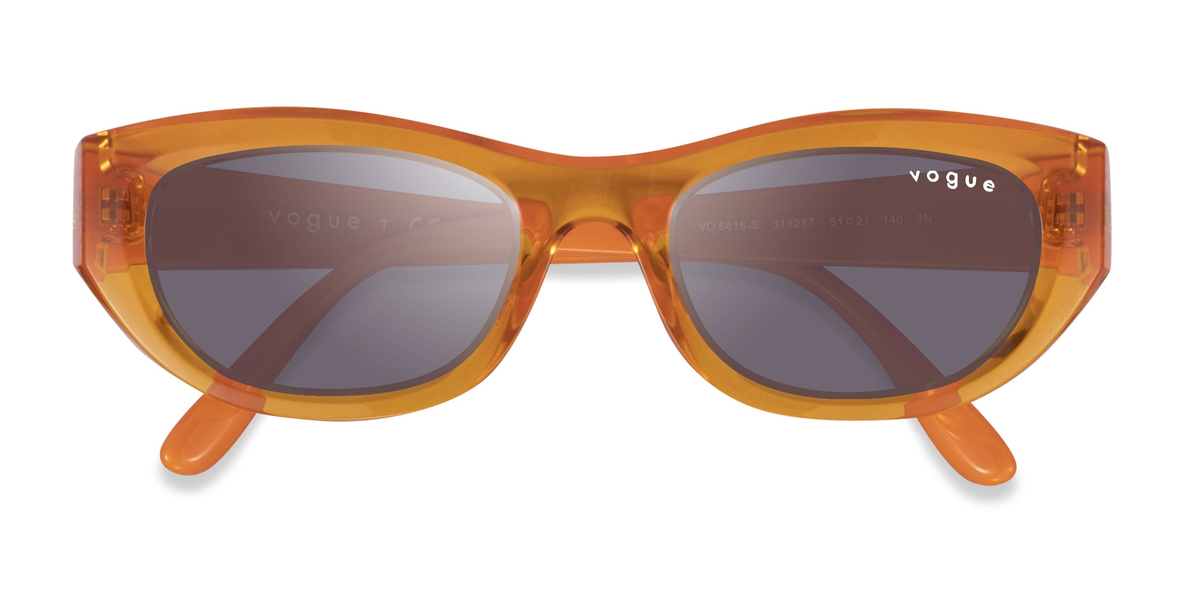 Vogue Eyewear VO5616S - Cat Eye Orange Frame Sunglasses For Women