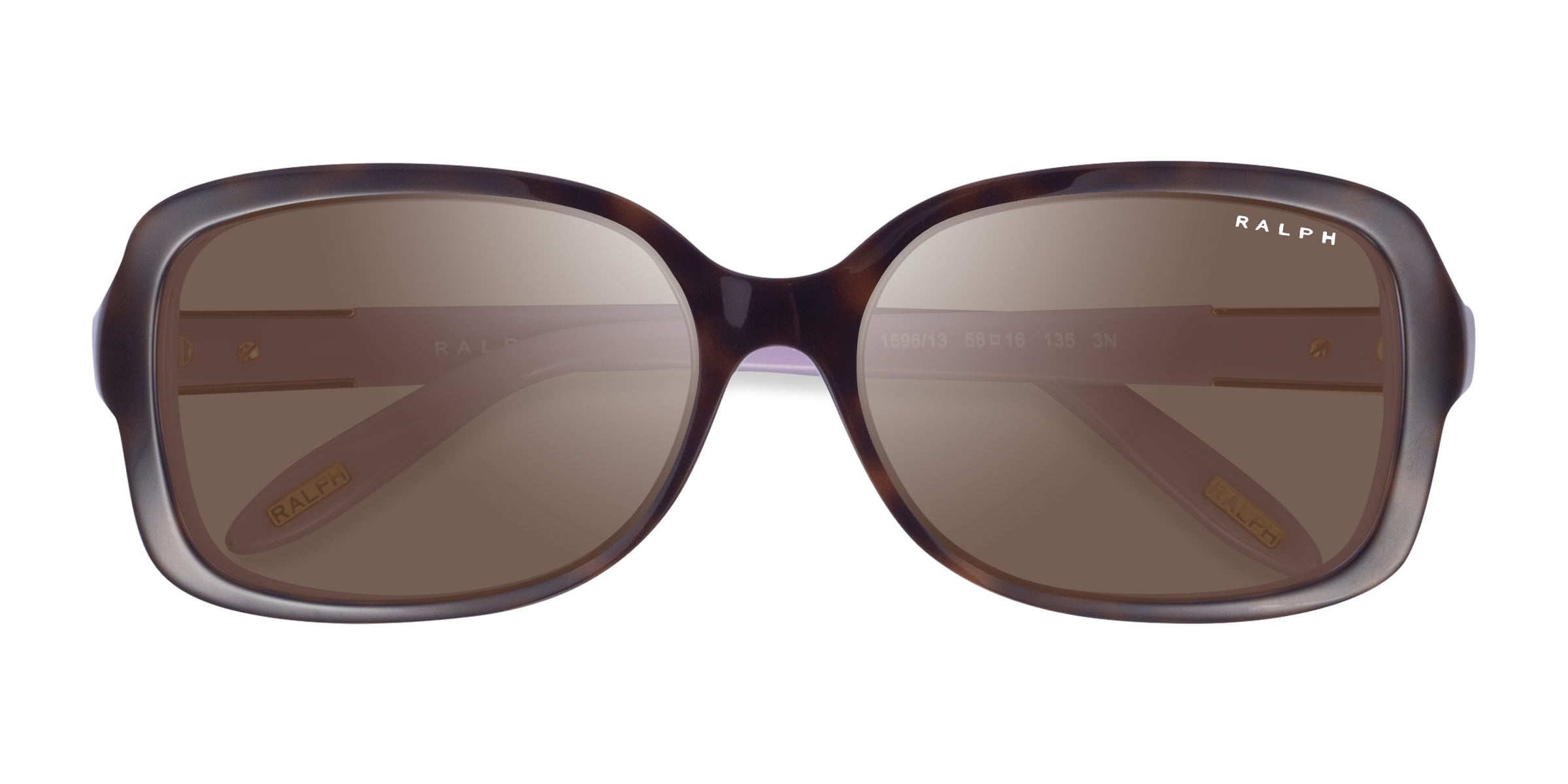 Ralph RA5130 - Oval Tortoise Frame Sunglasses For Women