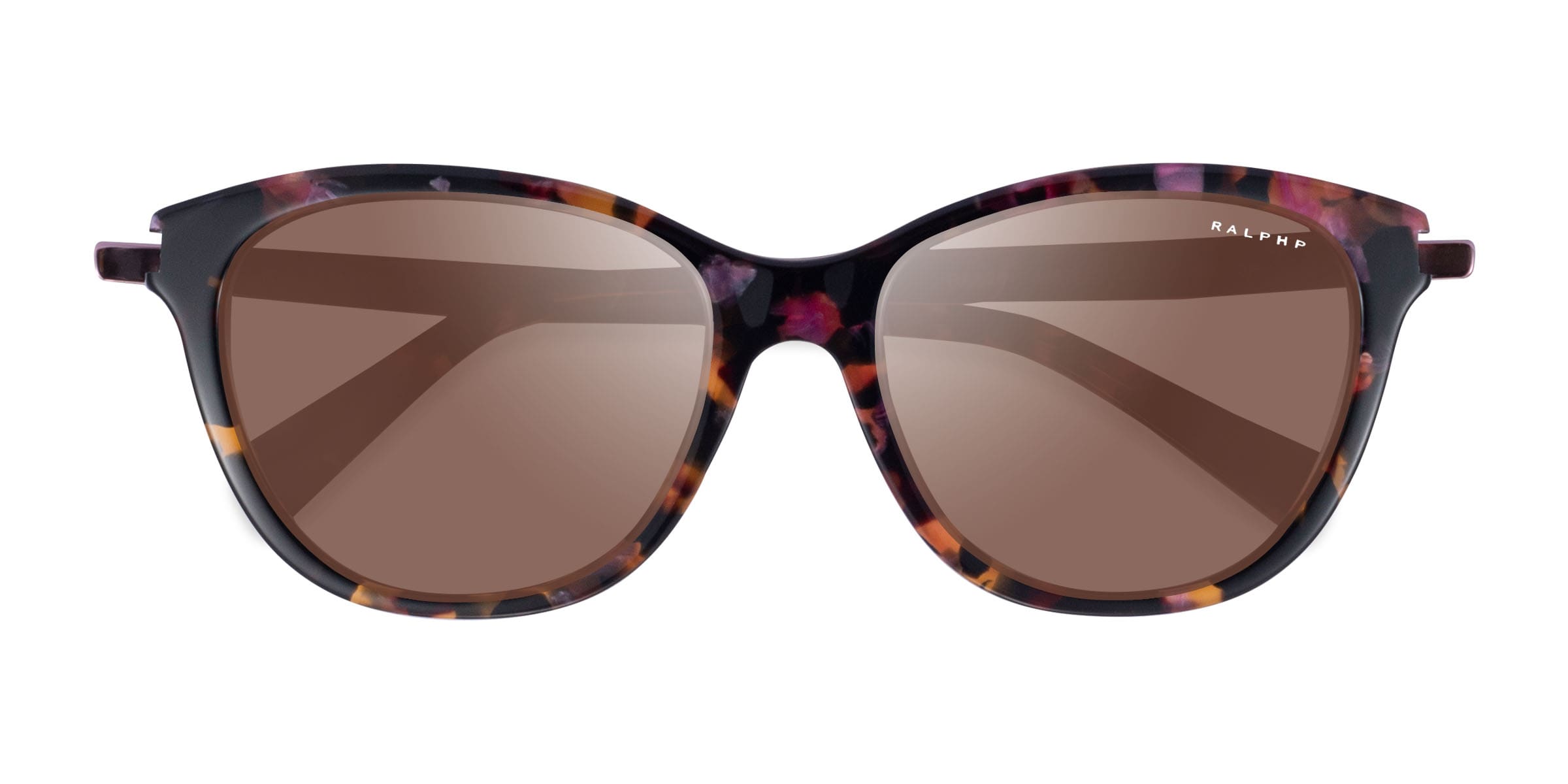 Ralph RA5201 - Cat Eye Dark Floral Frame Sunglasses For Women