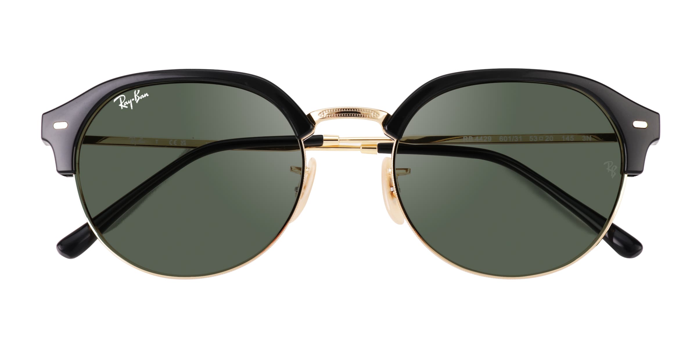 Ray-Ban RB4429 - Browline Black Gold Frame Prescription Sunglasses
