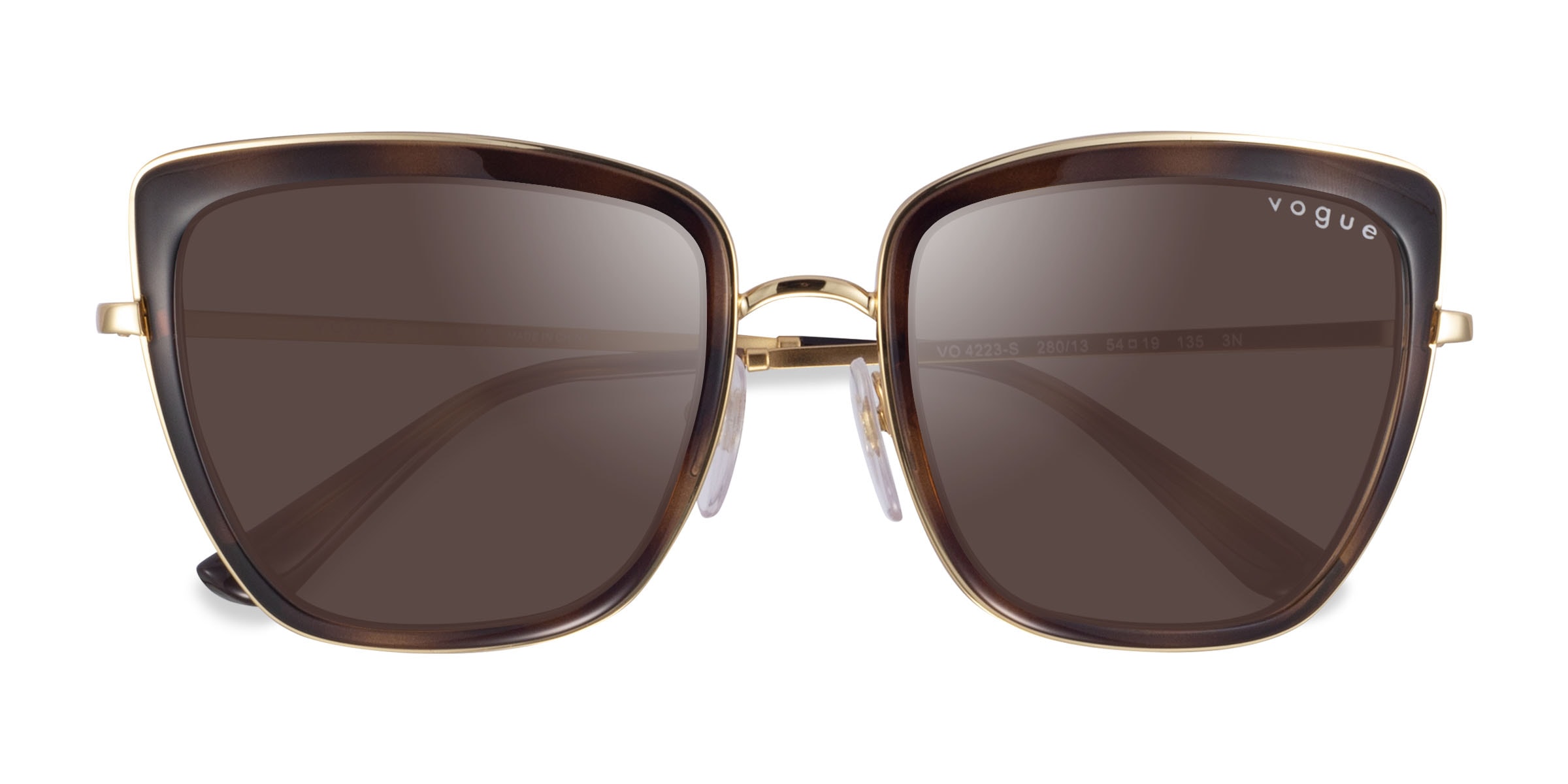 Vogue Eyewear VO4223S - Cat Eye Tortoise Gold Frame Sunglasses For Women