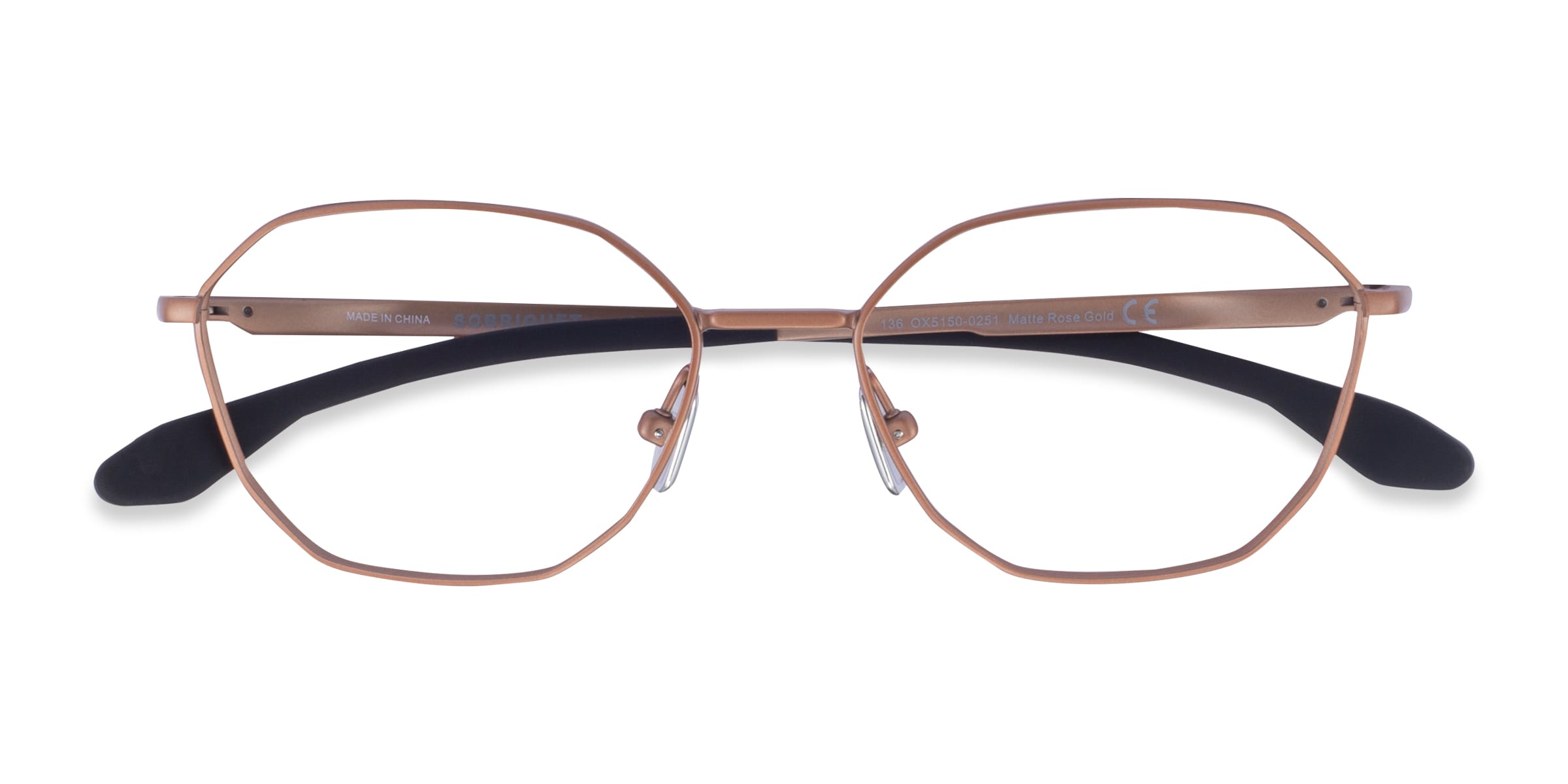 Oakley Sobriquet - Geometric Matte Rose Gold Frame Eyeglasses