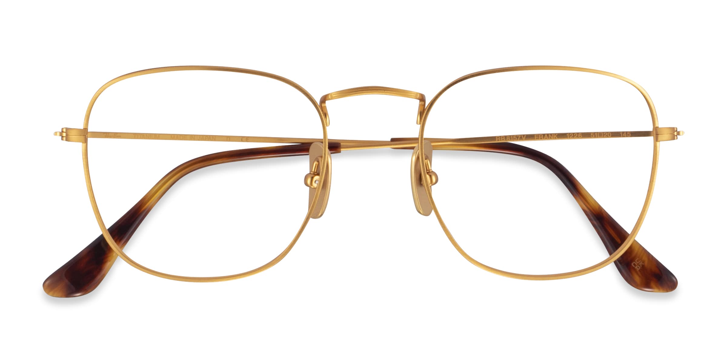 Ray-Ban RB8157V Frank - Square Matte Gold Frame Eyeglasses