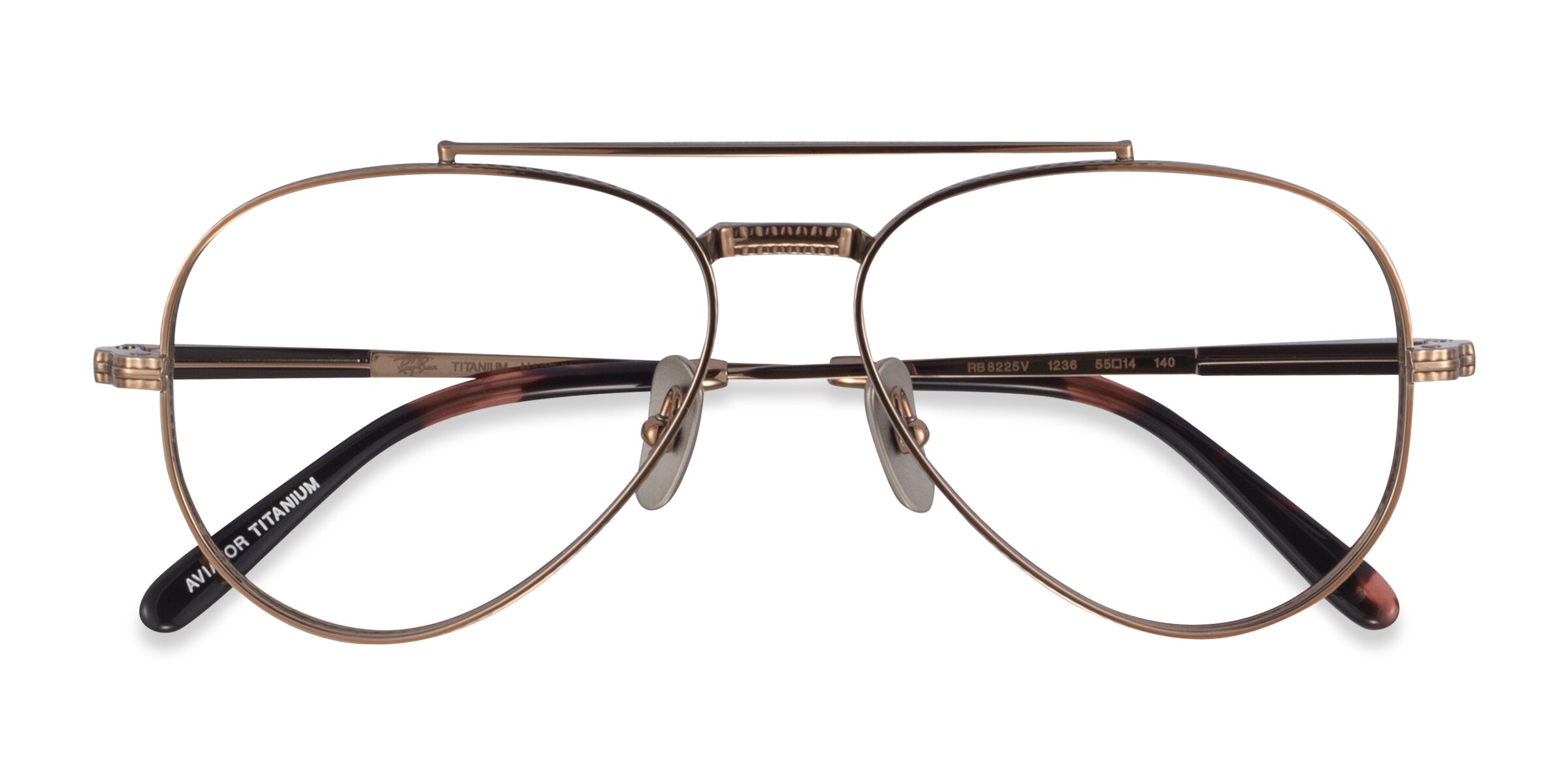 Ray-Ban RB8225V Aviator - Aviator Rose Gold Tortoise Frame Eyeglasses