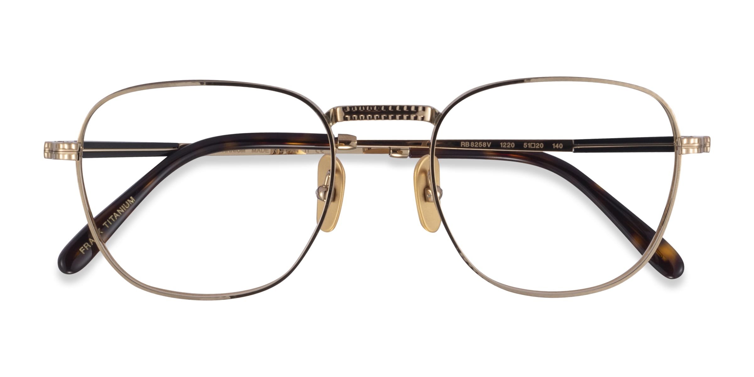 Ray-Ban RB8258V Frank - Square Gold Frame Eyeglasses