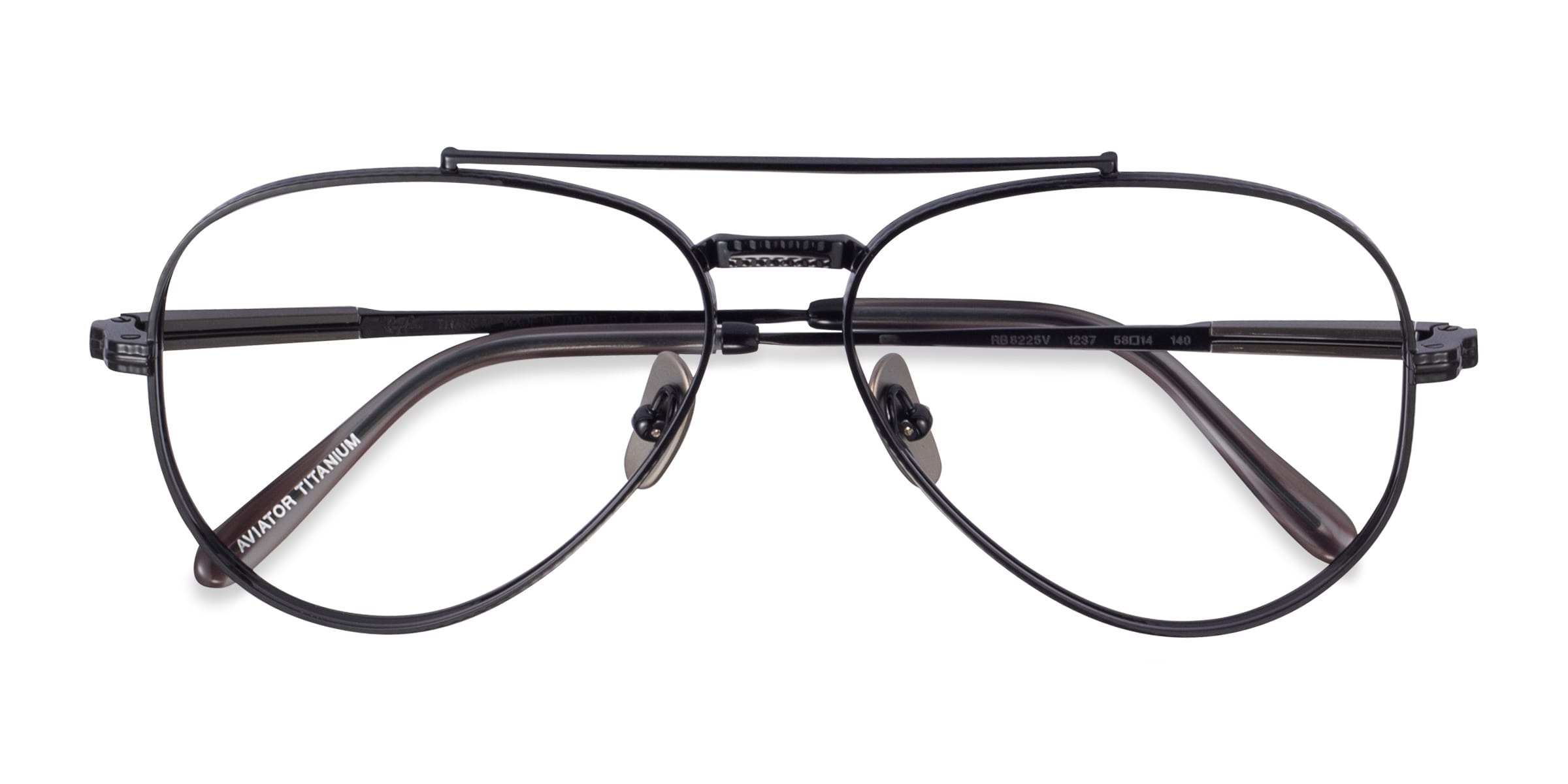 Ray-Ban RB8225V Aviator - Aviator Shiny Black Frame Eyeglasses