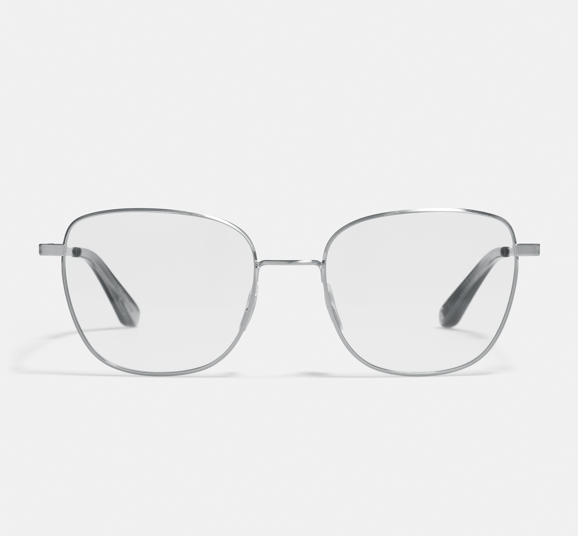 Maeve Satin Silver | Square Metal Glasses