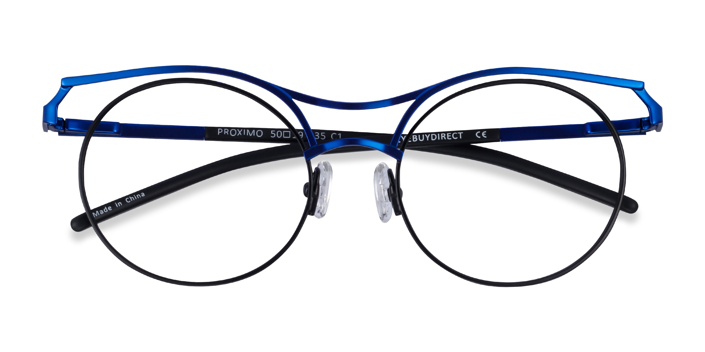 Proximo Round Blue Black Glasses for Women