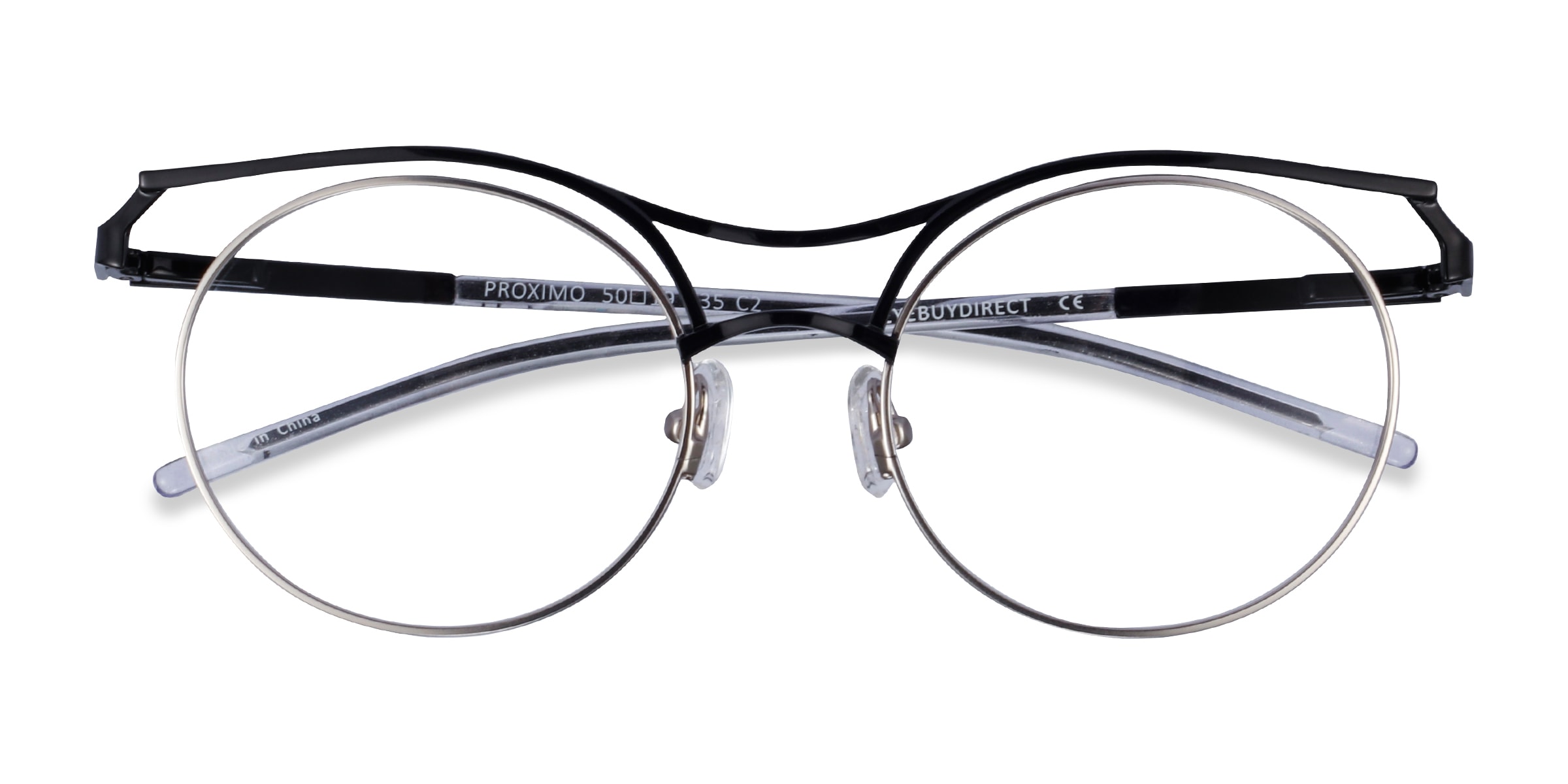 Proximo Round Black Silver Glasses for Women