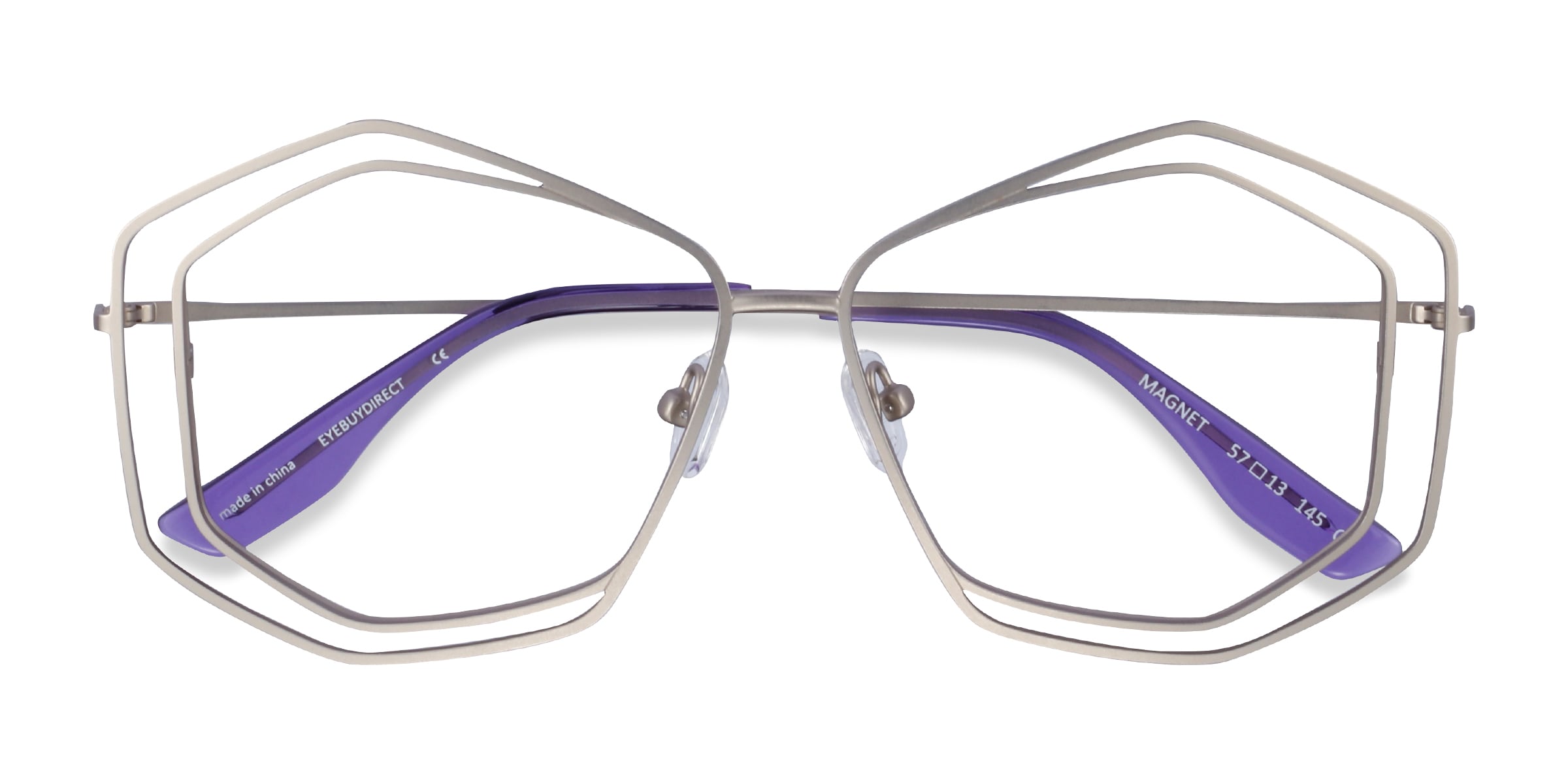 Magnet Geometric Matte Silver Glasses for Women