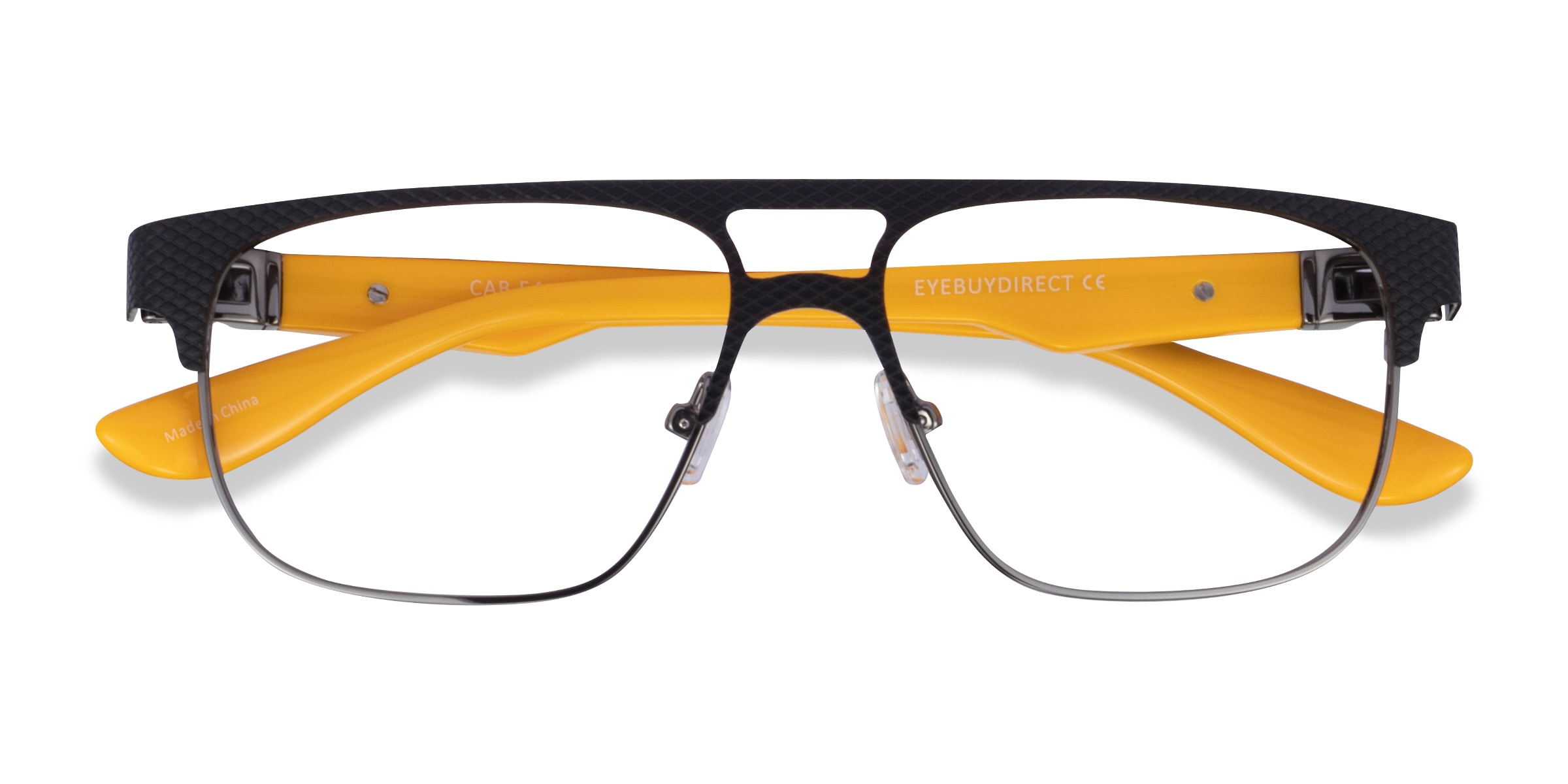 Cab Aviator Black Yellow Glasses for Men