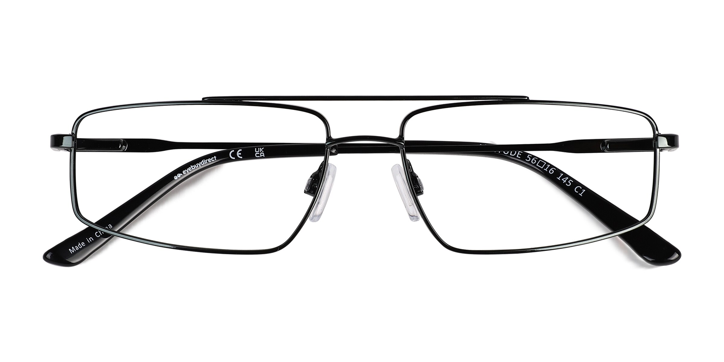 Altitude Aviator Shiny Black Full Rim Eyeglasses