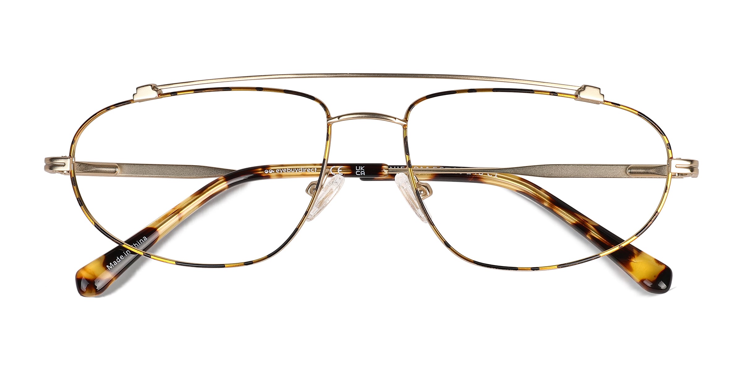 Uniform Aviator Satin Gold Full Rim Eyeglasses