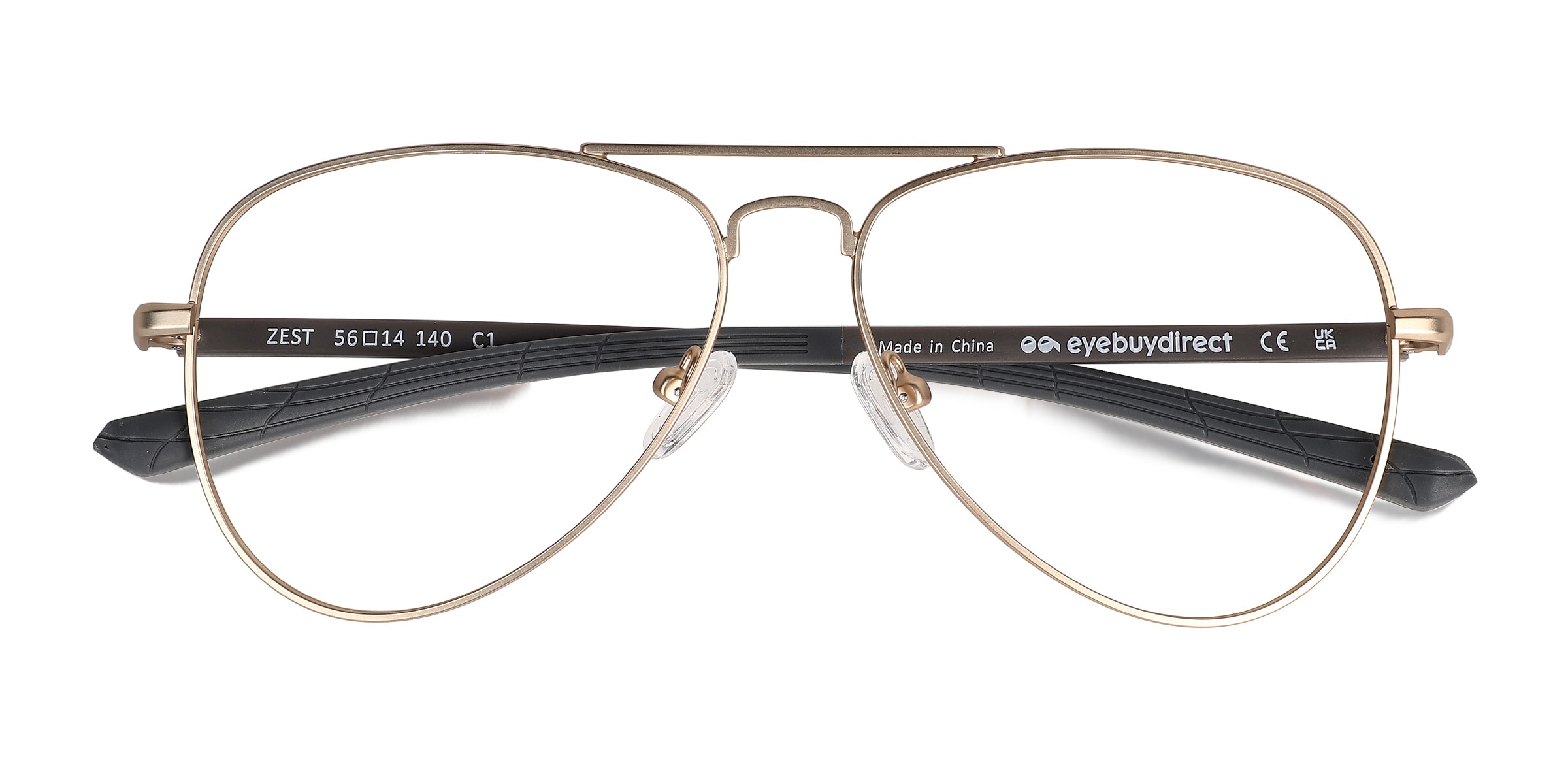 Zest Aviator Matt Gold Full Rim Eyeglasses
