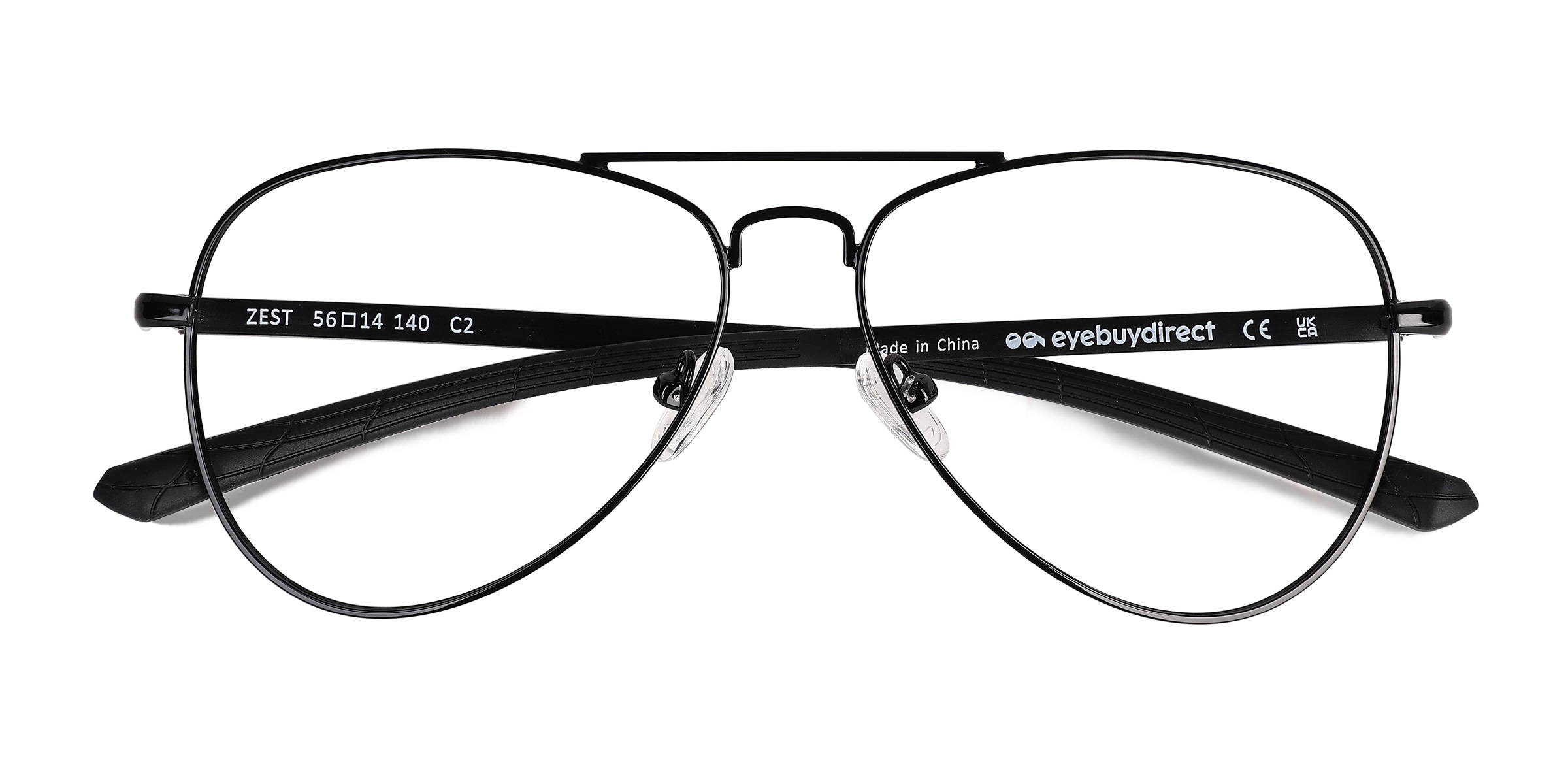 Zest Aviator Shiny Black Full Rim Eyeglasses