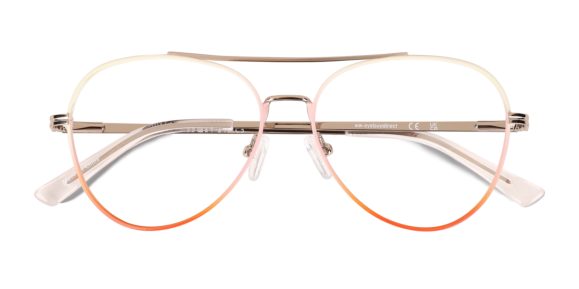 Sparkle Aviator Gradient Orange Full Rim Eyeglasses