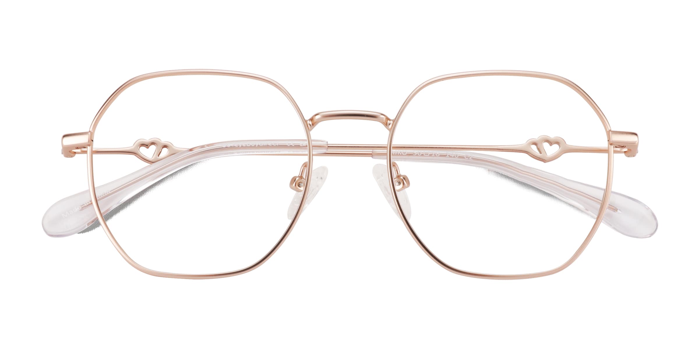 Aiko Geometric Matte Rose Gold Full Rim Eyeglasses