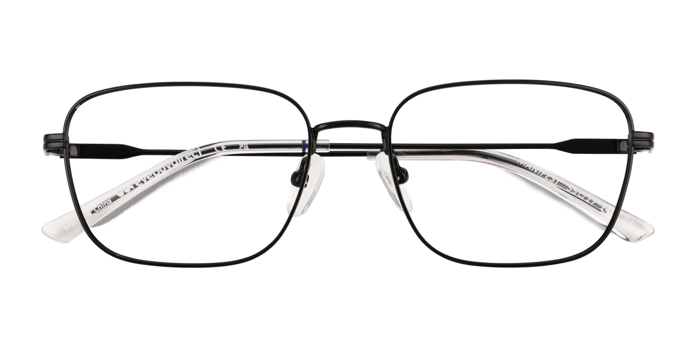 Manifest Rectangle Shiny Black Glasses for Men