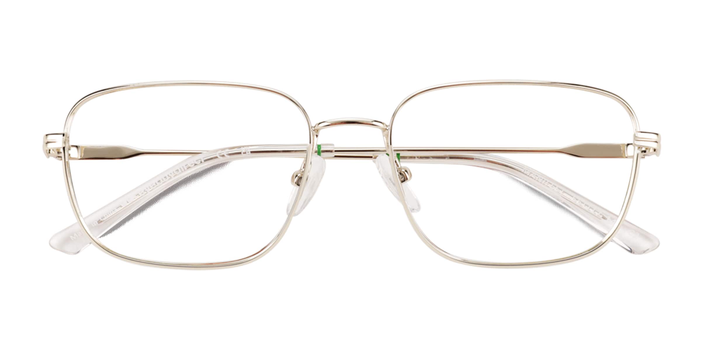 Manifest Rectangle Shiny Gold Glasses for Men