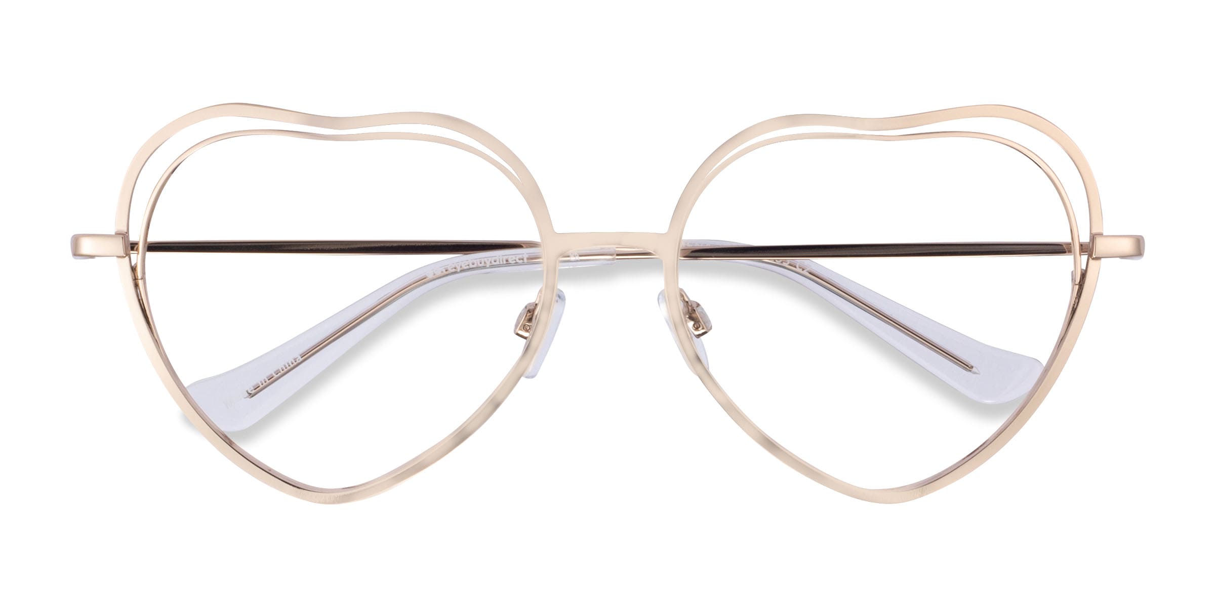 Philomena Heart Shiny Gold Glasses for Women