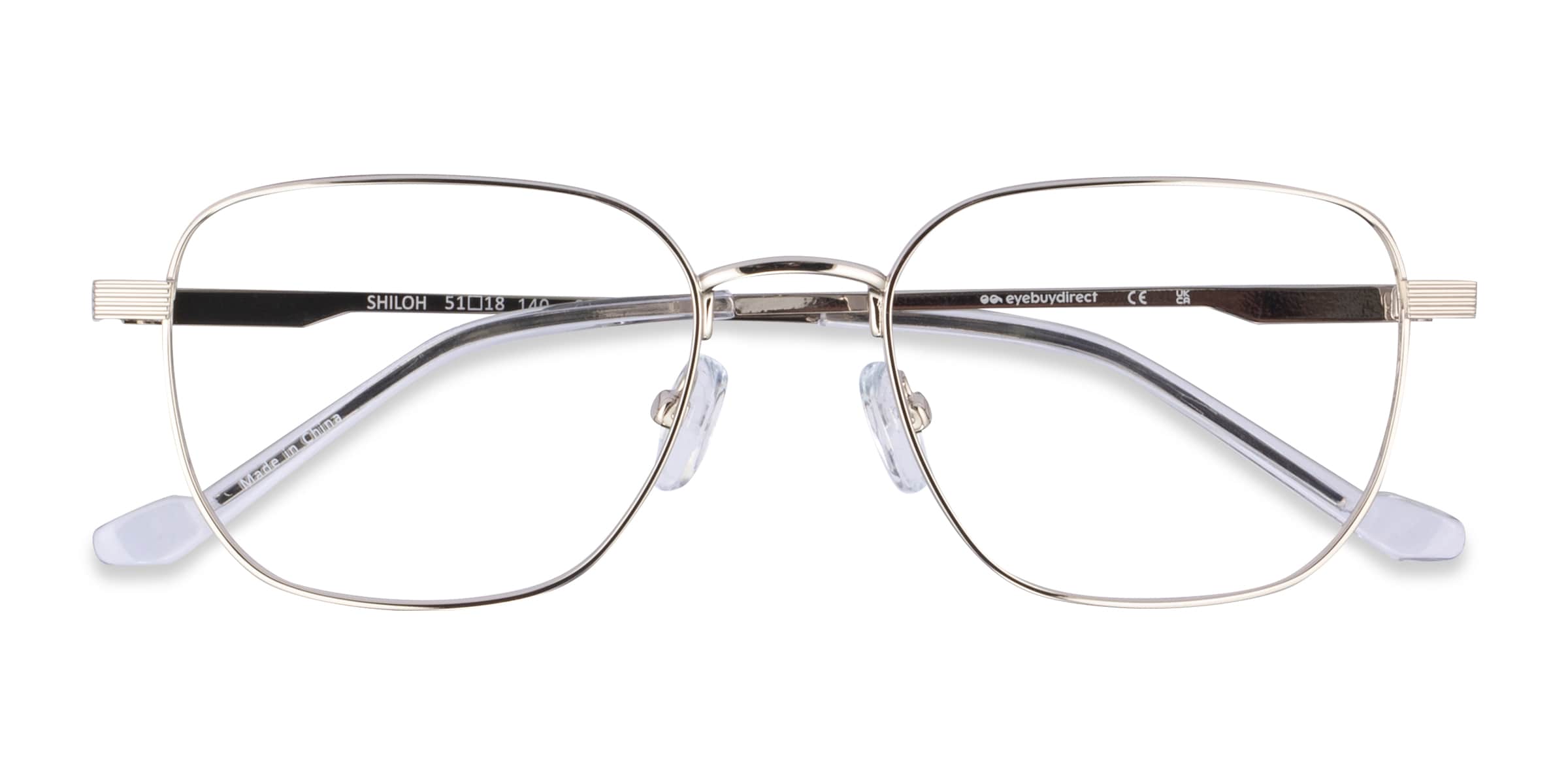 Shiloh Square Shiny Silver Glasses for Men