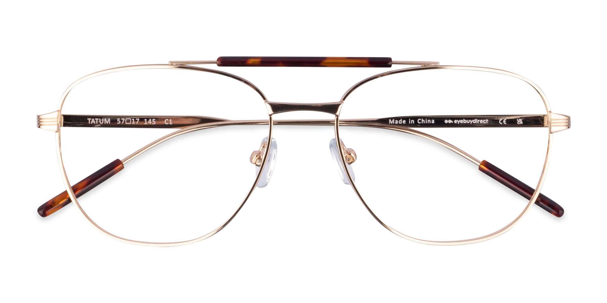 Tatum Aviator Tortoise Gold Full Rim Eyeglasses