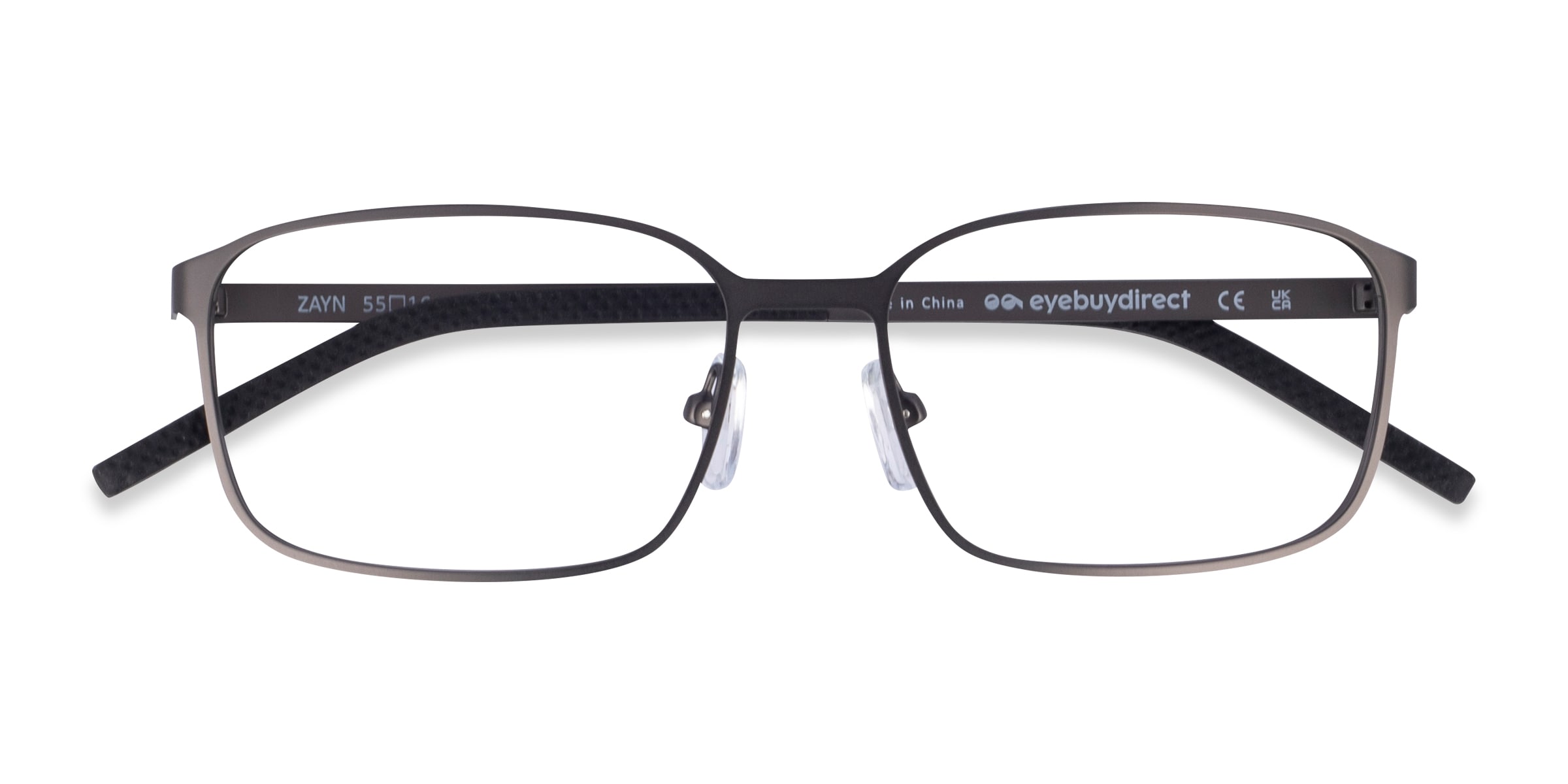 Zayn Rectangle Matte Gunmetal Full Rim Eyeglasses