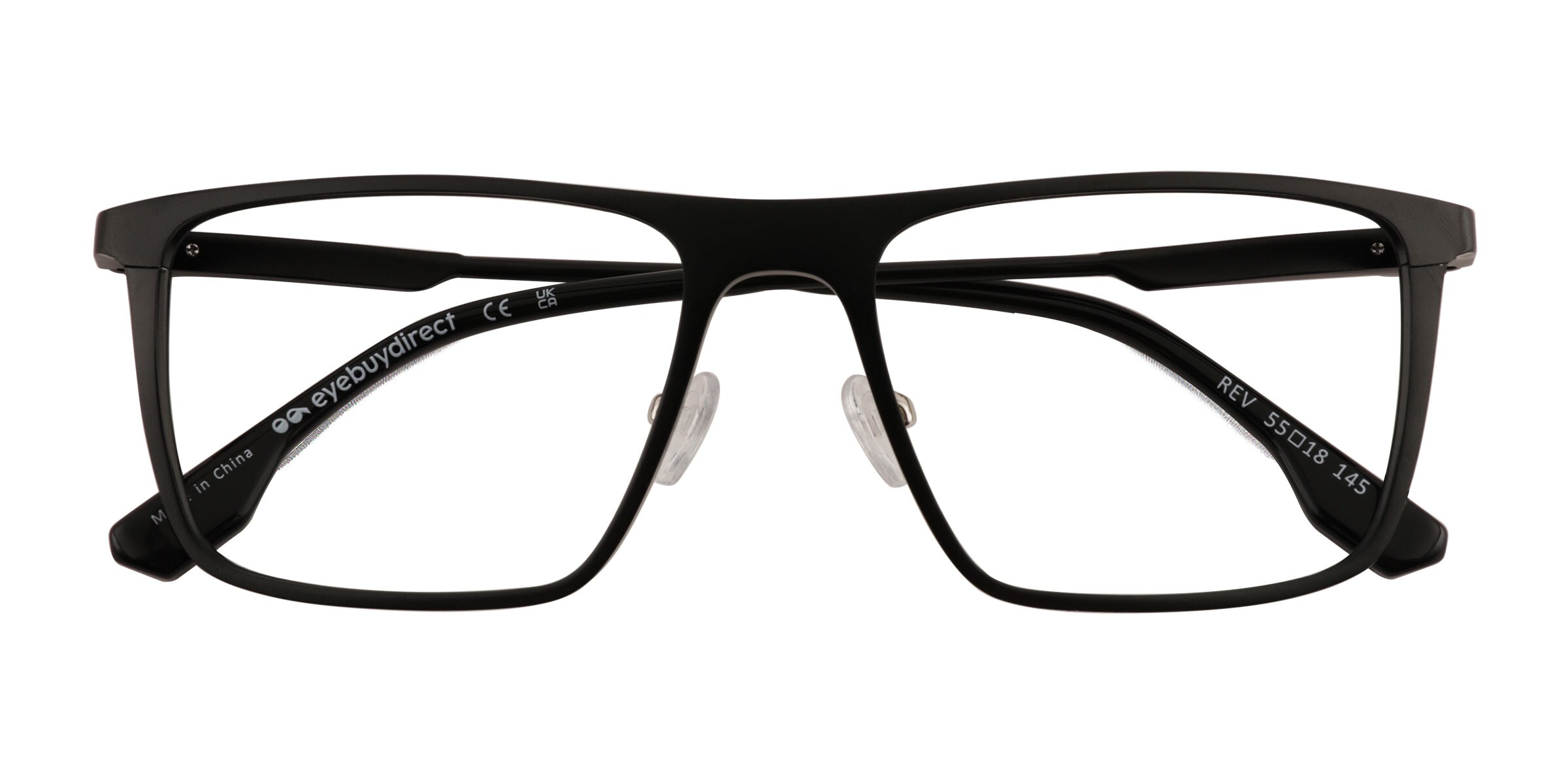 Rev Square Matte Black Glasses for Men