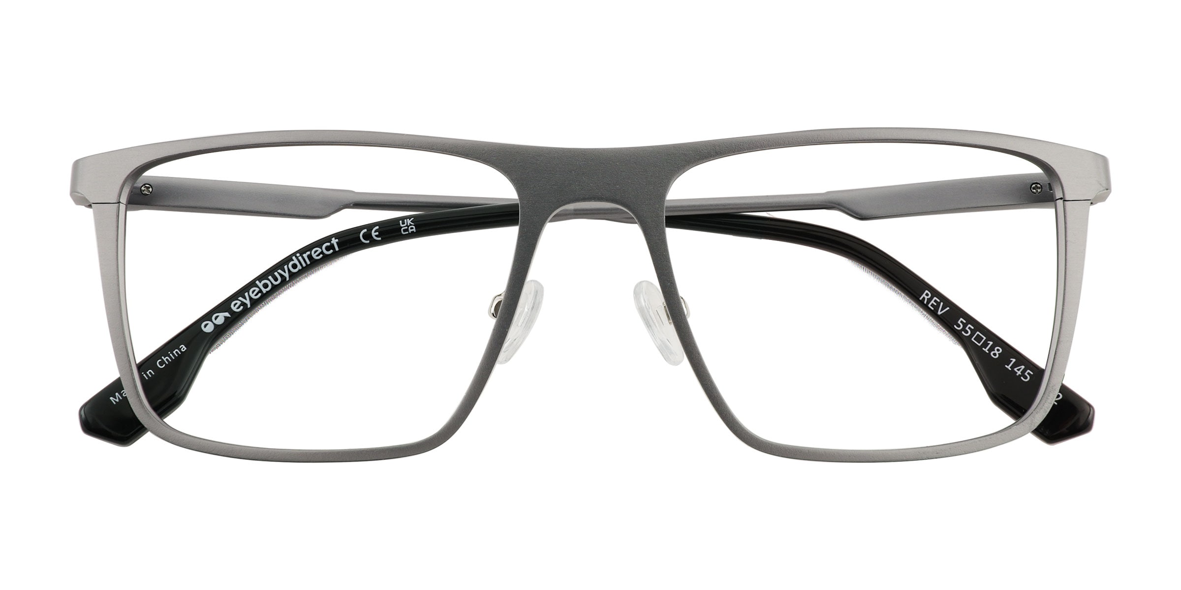 Rev Square Matte Gunmetal Glasses for Men