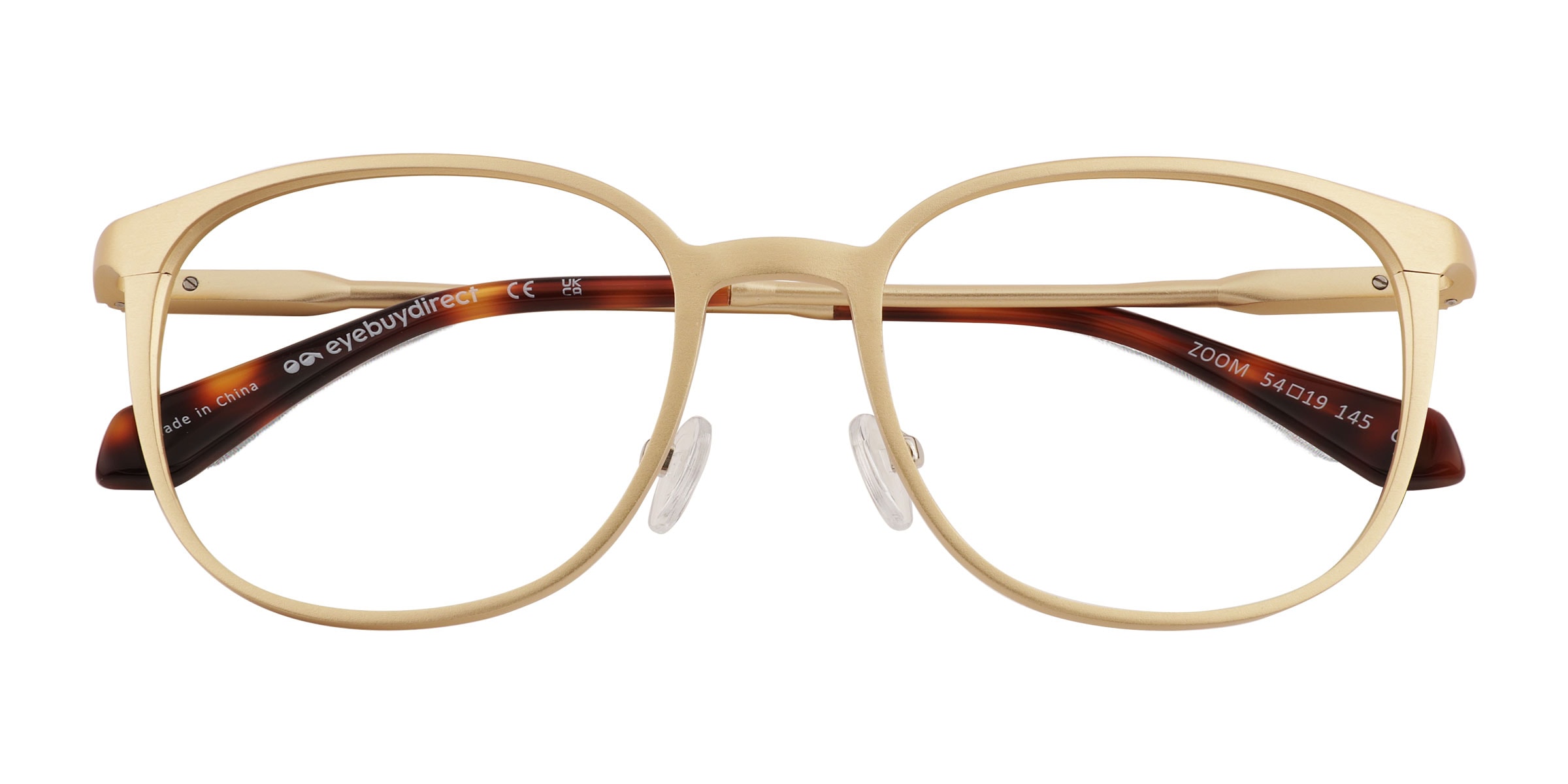 Zoom Square Matte Gold Full Rim Eyeglasses