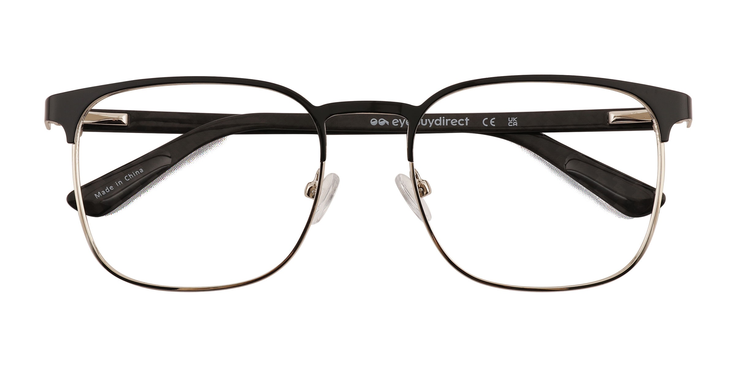Whir Square Black Silver Full Rim Eyeglasses