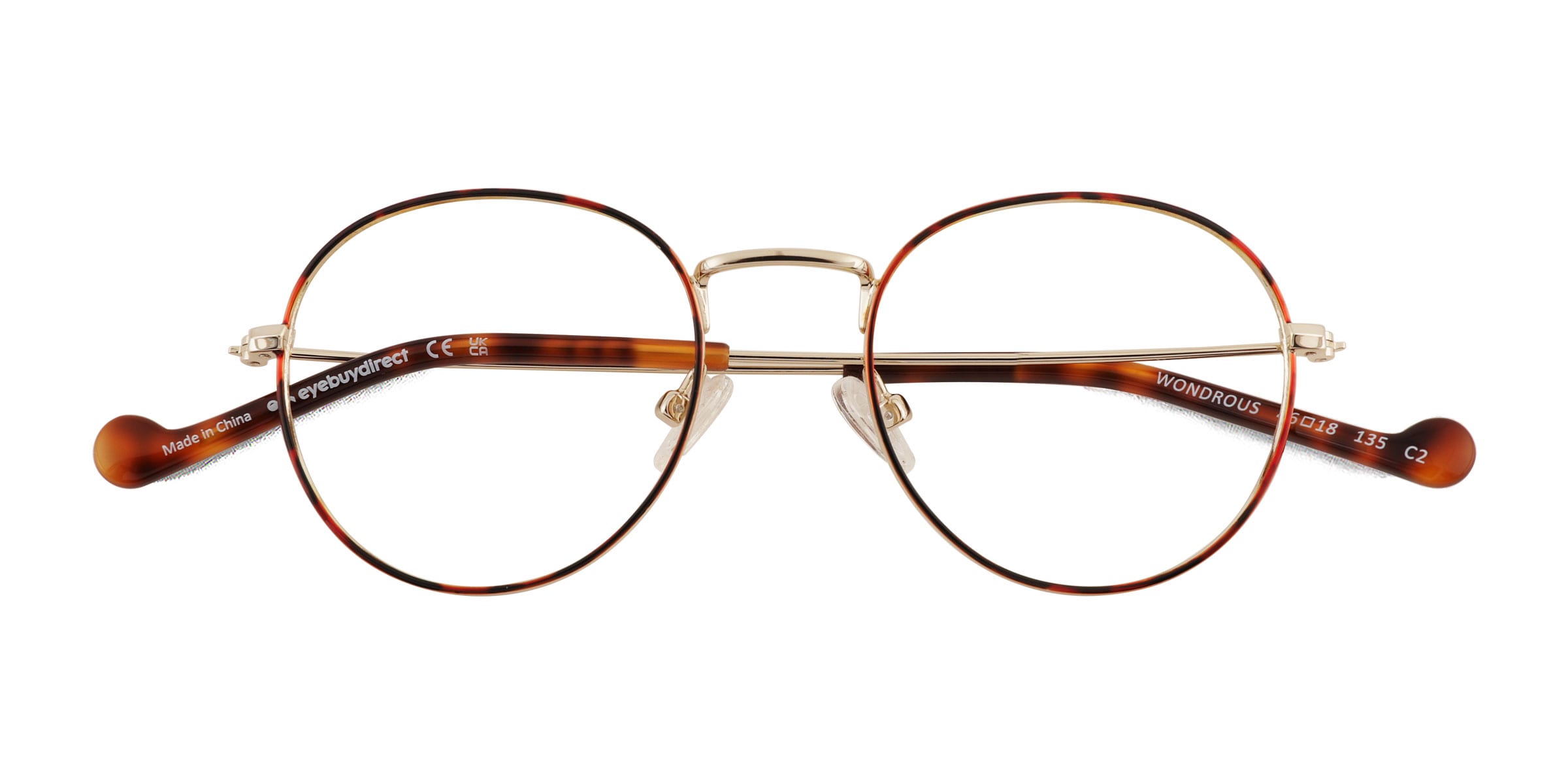 Wondrous Round Shiny Gold Tortoise Glasses For Kids