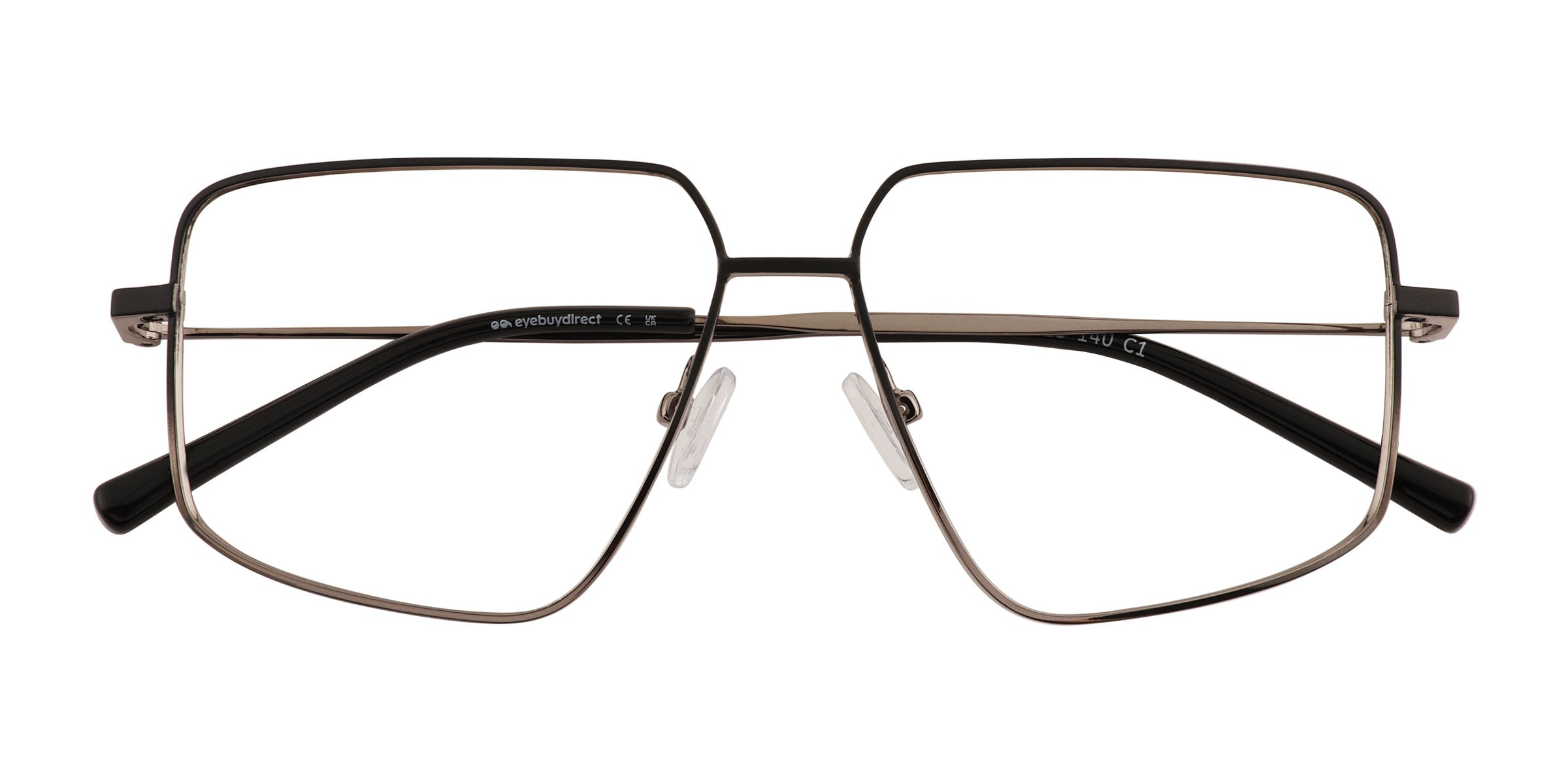 Wyatt Geometric Black Matte Gunmetal Glasses for Men