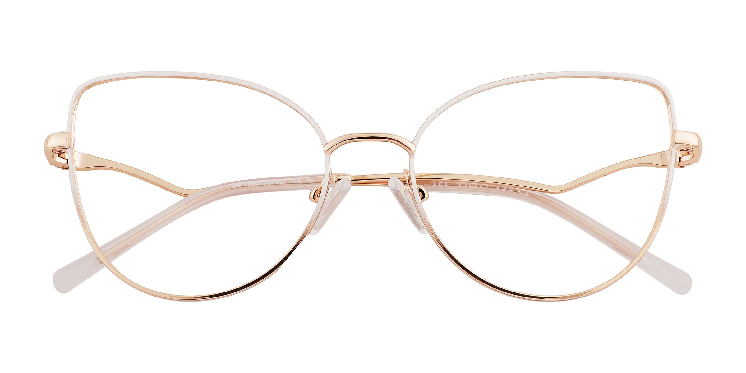 Lee Cat Eye White Rose Gold Glasses for Women