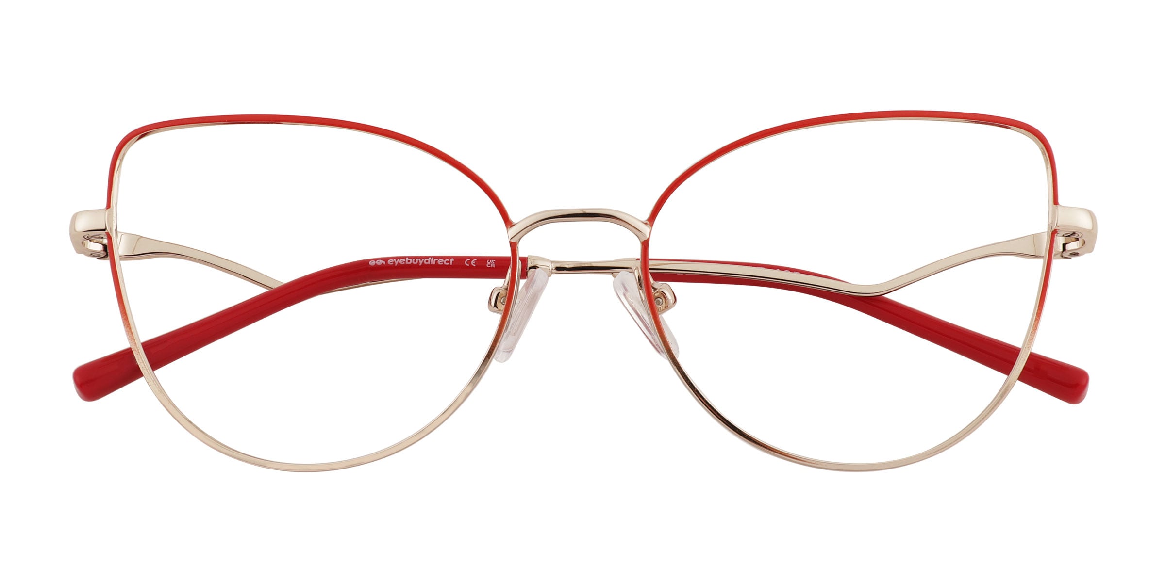 Lee Cat Eye Red Gold Glasses for Women