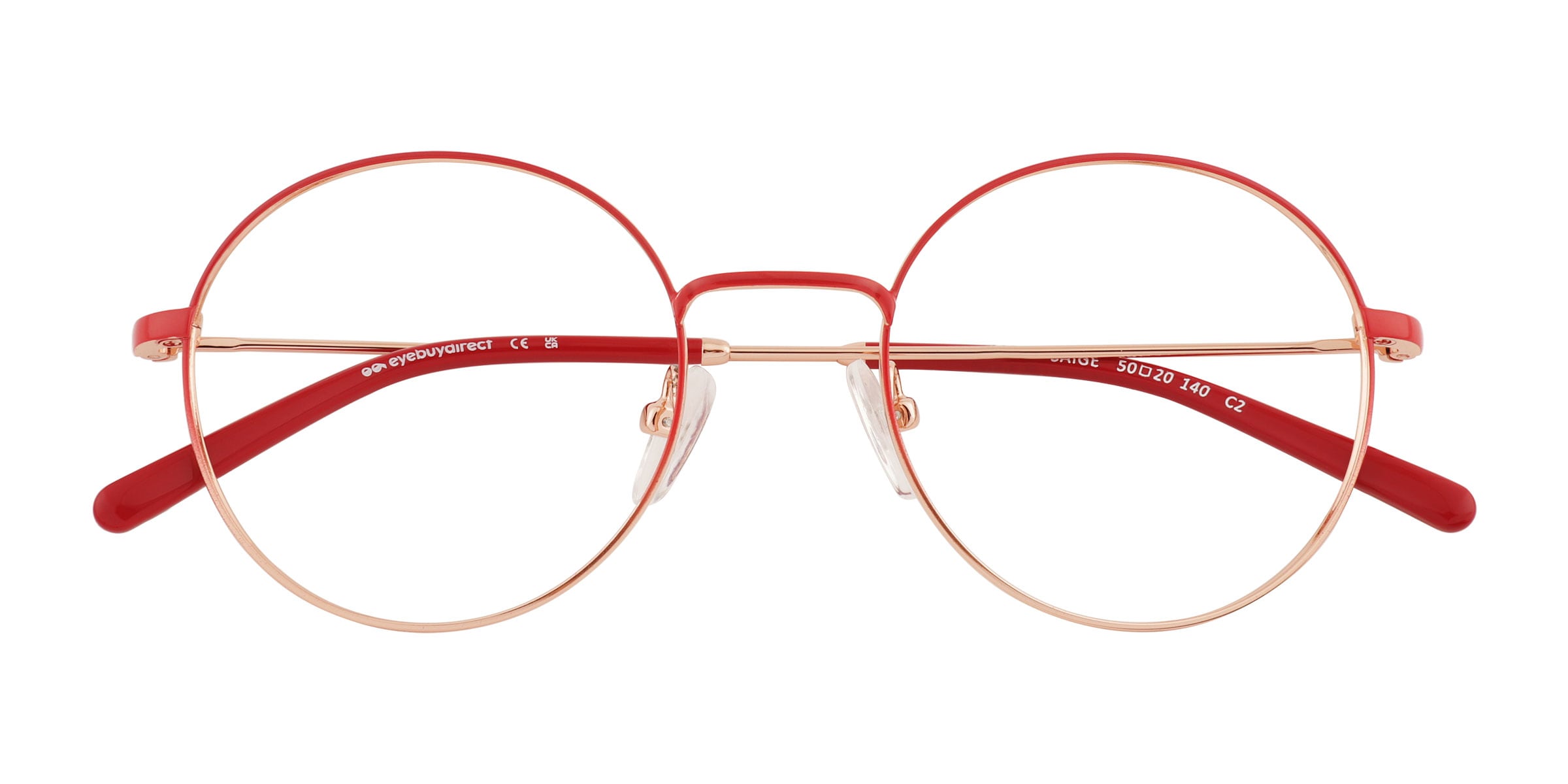 Saige Round Gradient Red Gold Full Rim Eyeglasses