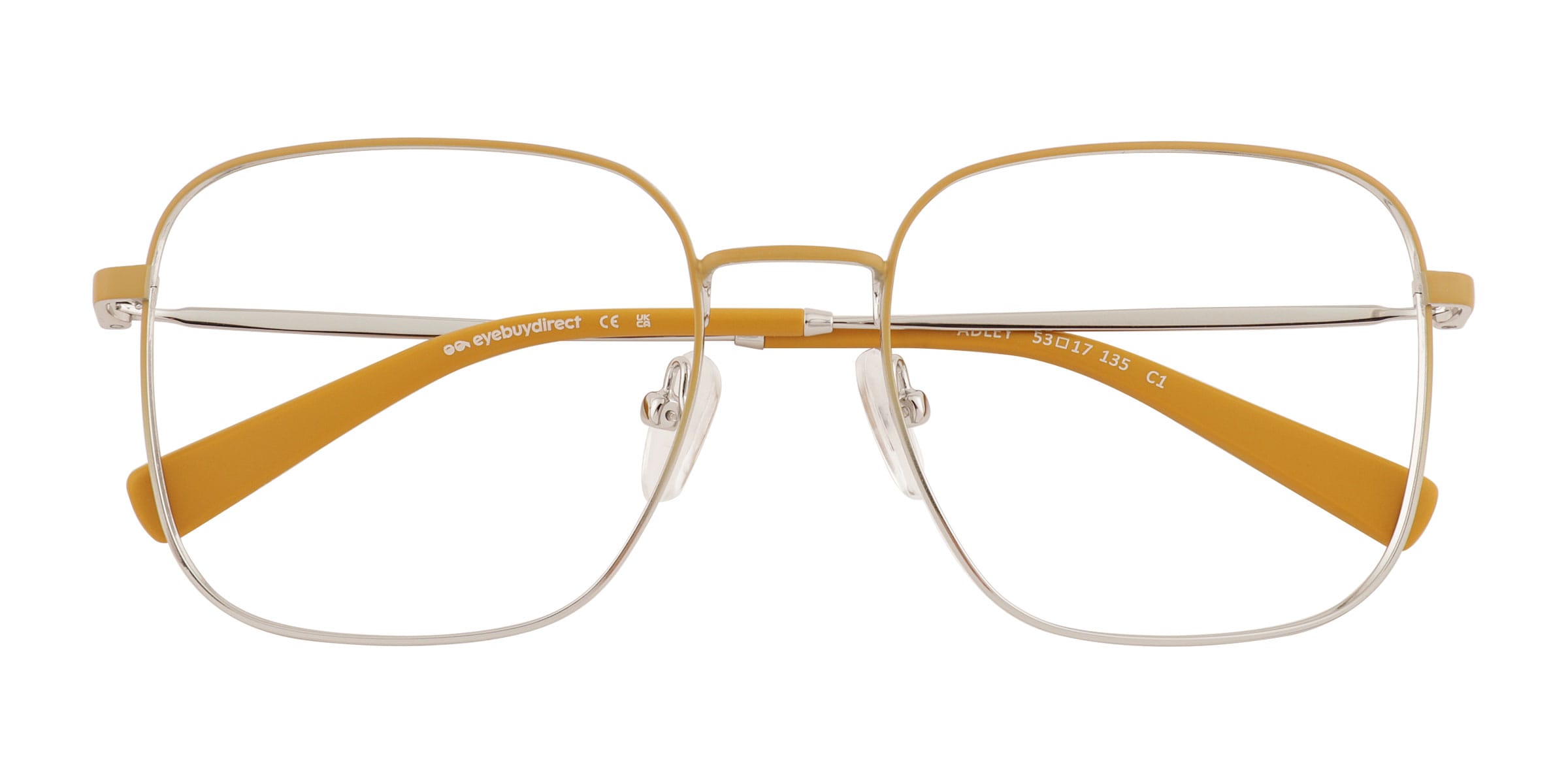 Adley Square Gradient Yellow Silver Full Rim Eyeglasses