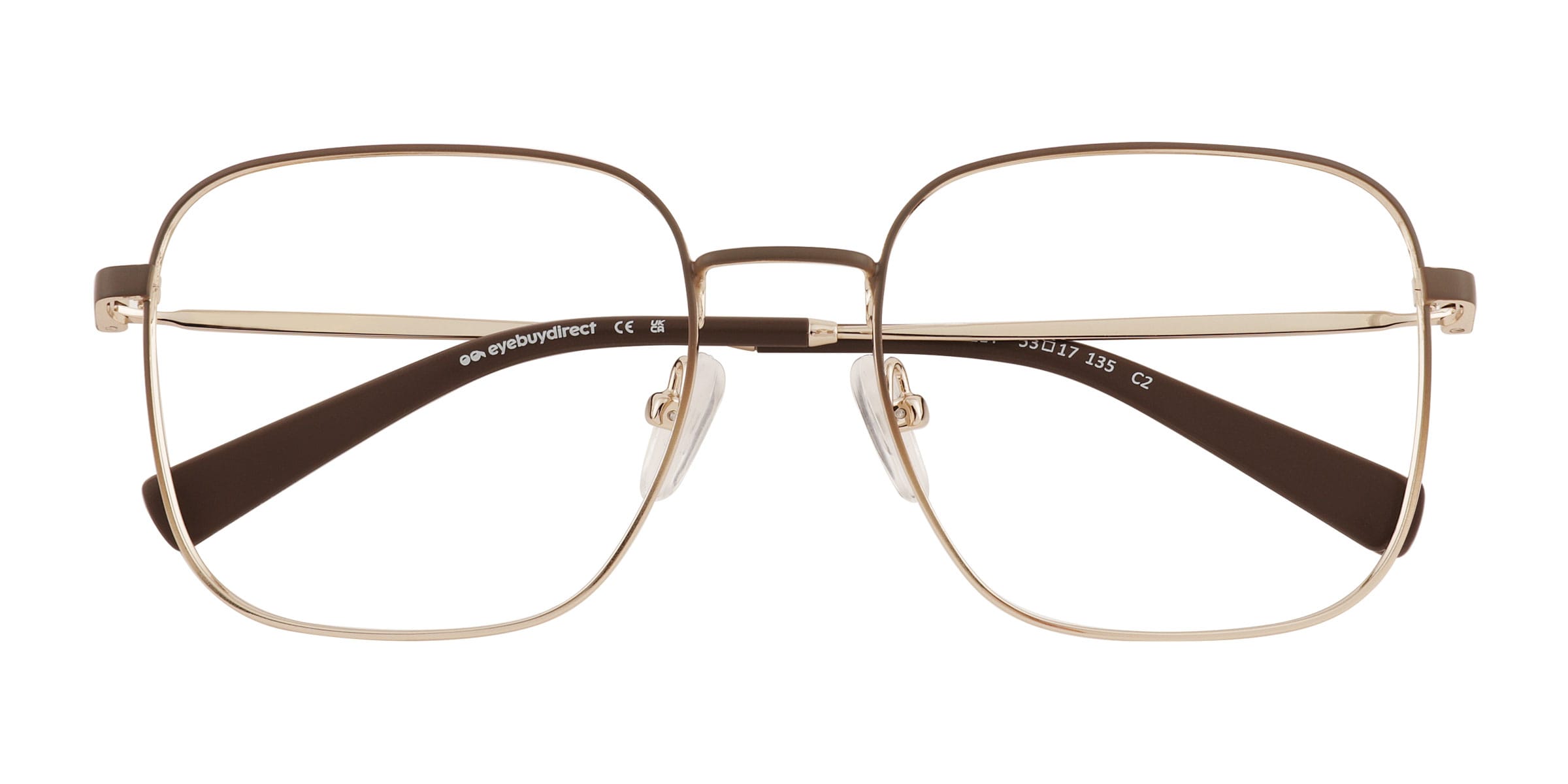 Adley Square Gradient Brown Gold Full Rim Eyeglasses