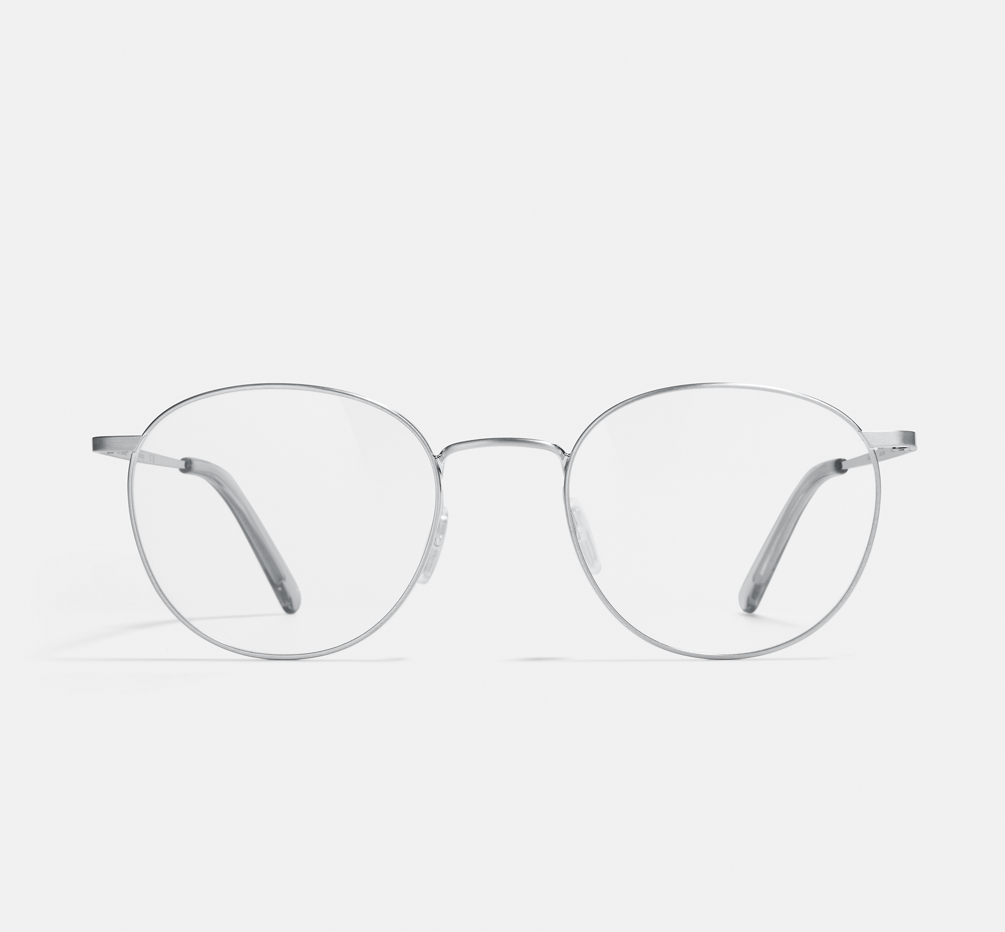 Neil Extra Large Satin Silver | Round Metal Glasses