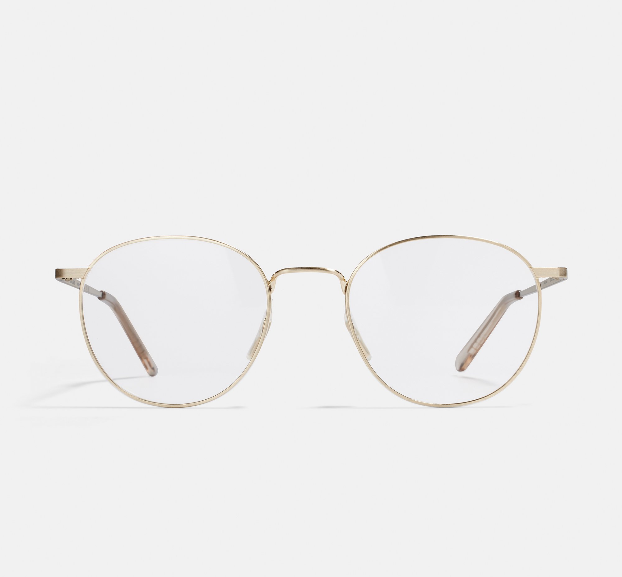 Neil Large Satin Gold | Round Metal Glasses